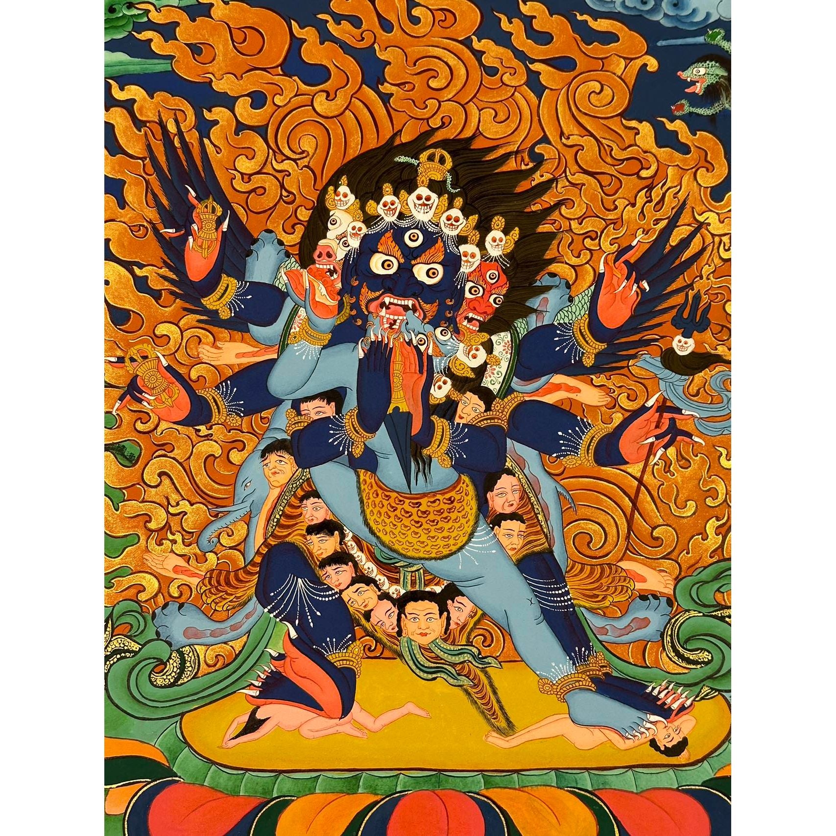 Authentic Vajrakilaya Thangka Painting - Handmade Tibetan Buddhist Art for Meditation & Home Decor | Perfect for Spiritual Practice, Yoga Studios & Gift Giving