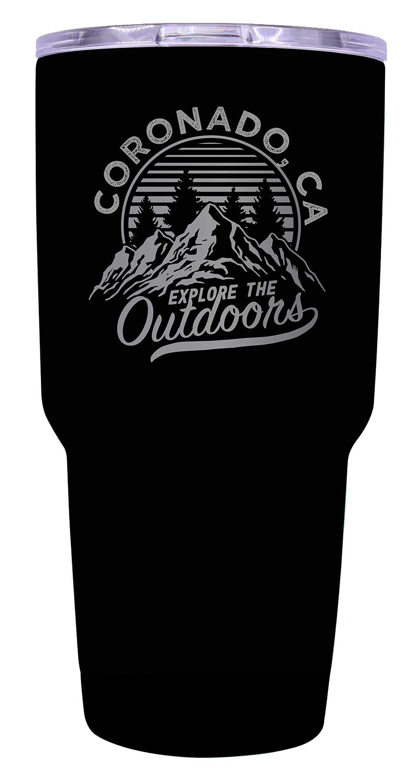 Premium 24 oz Insulated Stainless Steel Tumbler - Laser Engraved Coronado California Souvenir - Double Wall Vacuum Insulation - Keeps Drinks Hot/Cold for Hours - Perfect for Travel, Beach & Outdoor Activities (Black)