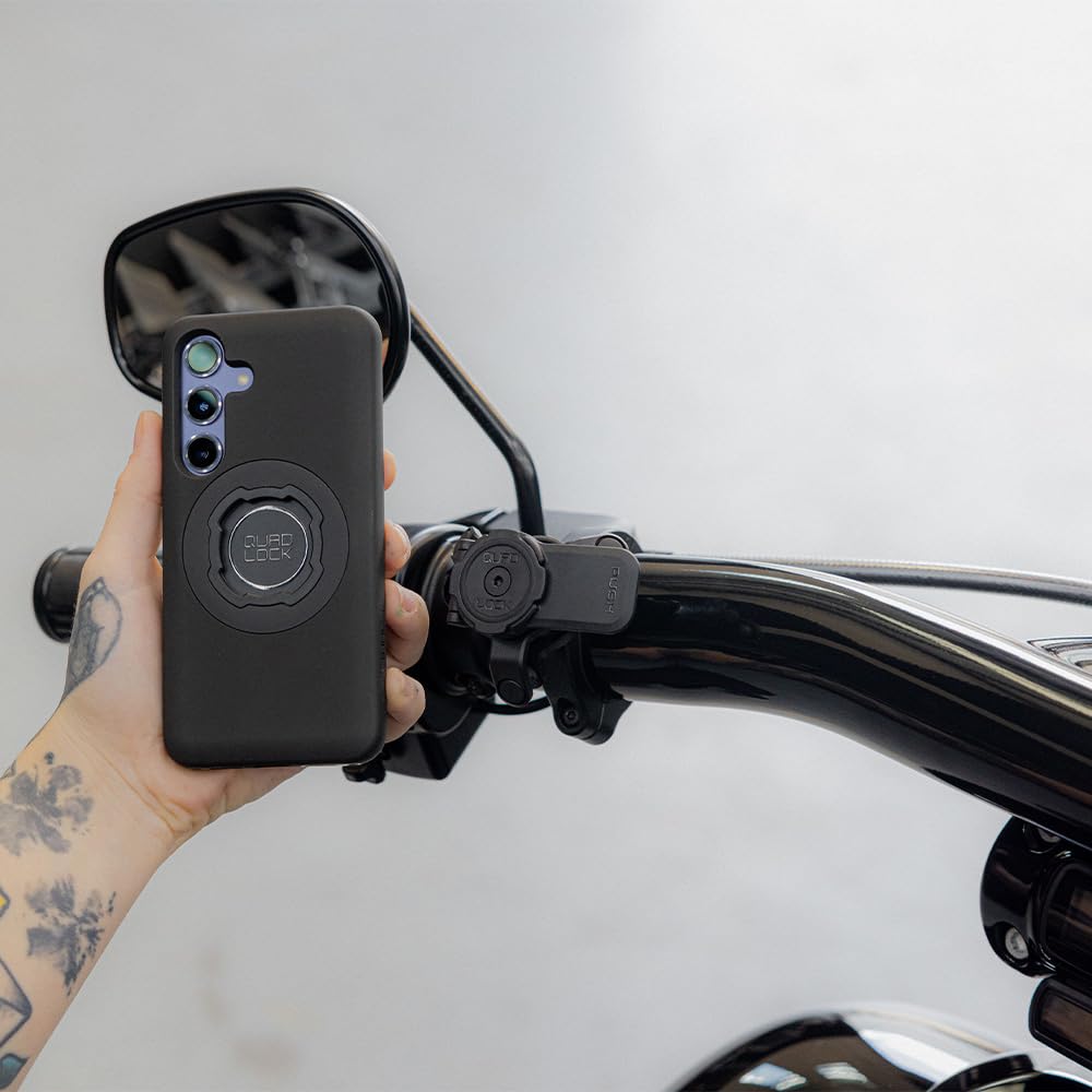Quad Lock Motorcycle Handlebar Phone Mount PRO - Heavy Duty Phone Holder with Vibration Dampener for iPhone 15 PRO MAX, Samsung Galaxy S23 Ultra | Large Kit Includes MAG Case | Perfect for Adventure Riding, Commuting & Off-Road Motorcycling