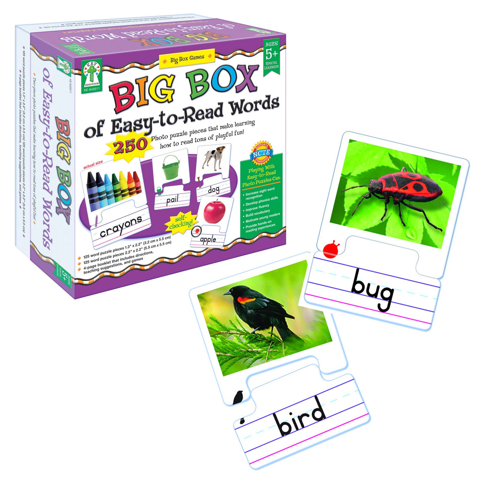 Carson Dellosa Big Box of Easy to Read Words - Kids Educational Board Game for Reading & Vocabulary Practice - Perfect for Homeschool, Classroom & Family Game Night