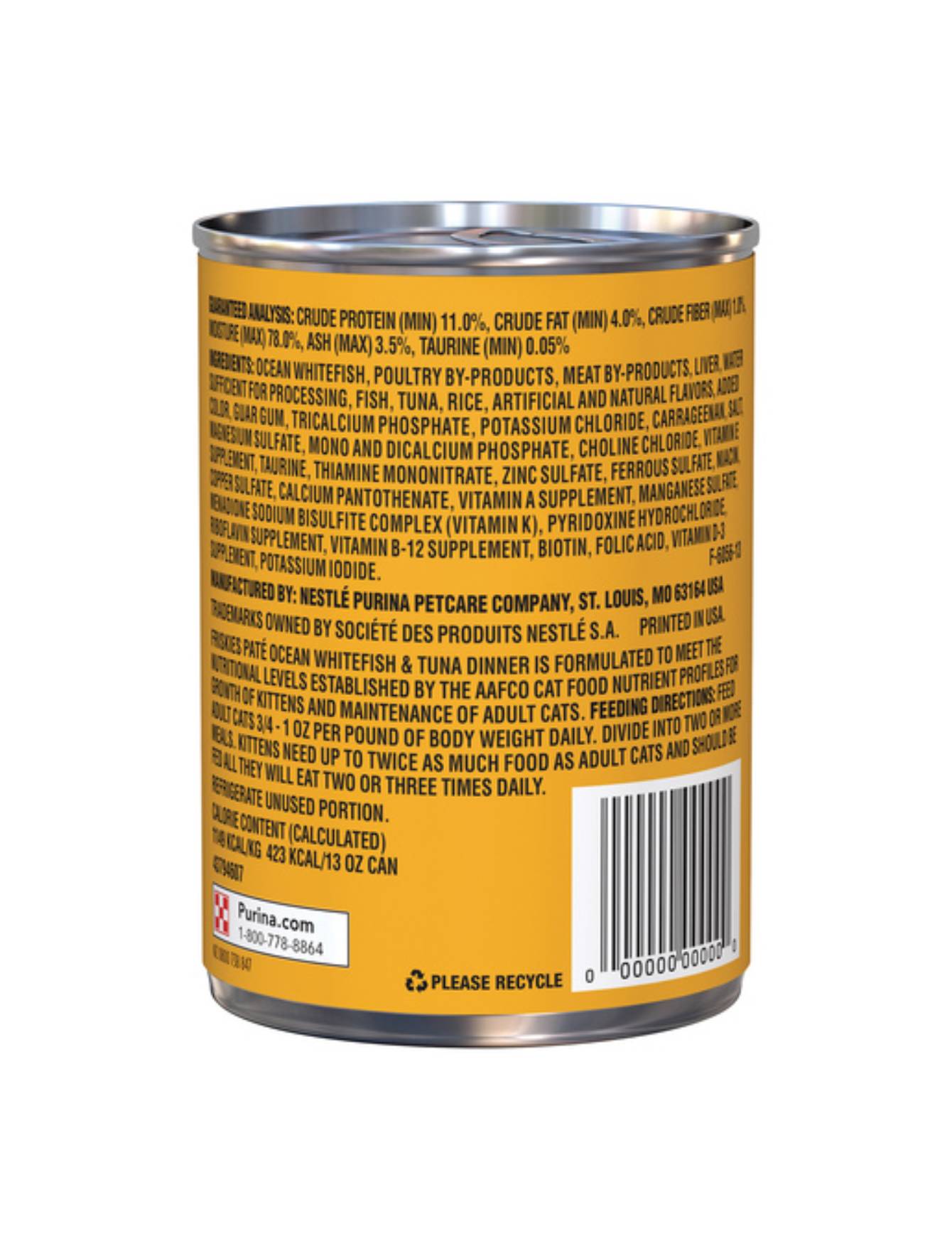 Friskies Ocean Fish Flavor Wet Cat Food - 12.98oz Canned Cat Food for Adult & Senior Cats - High Protein, Grain-Free Cat Food - Perfect for Mealtime, Travel & Emergency Kits