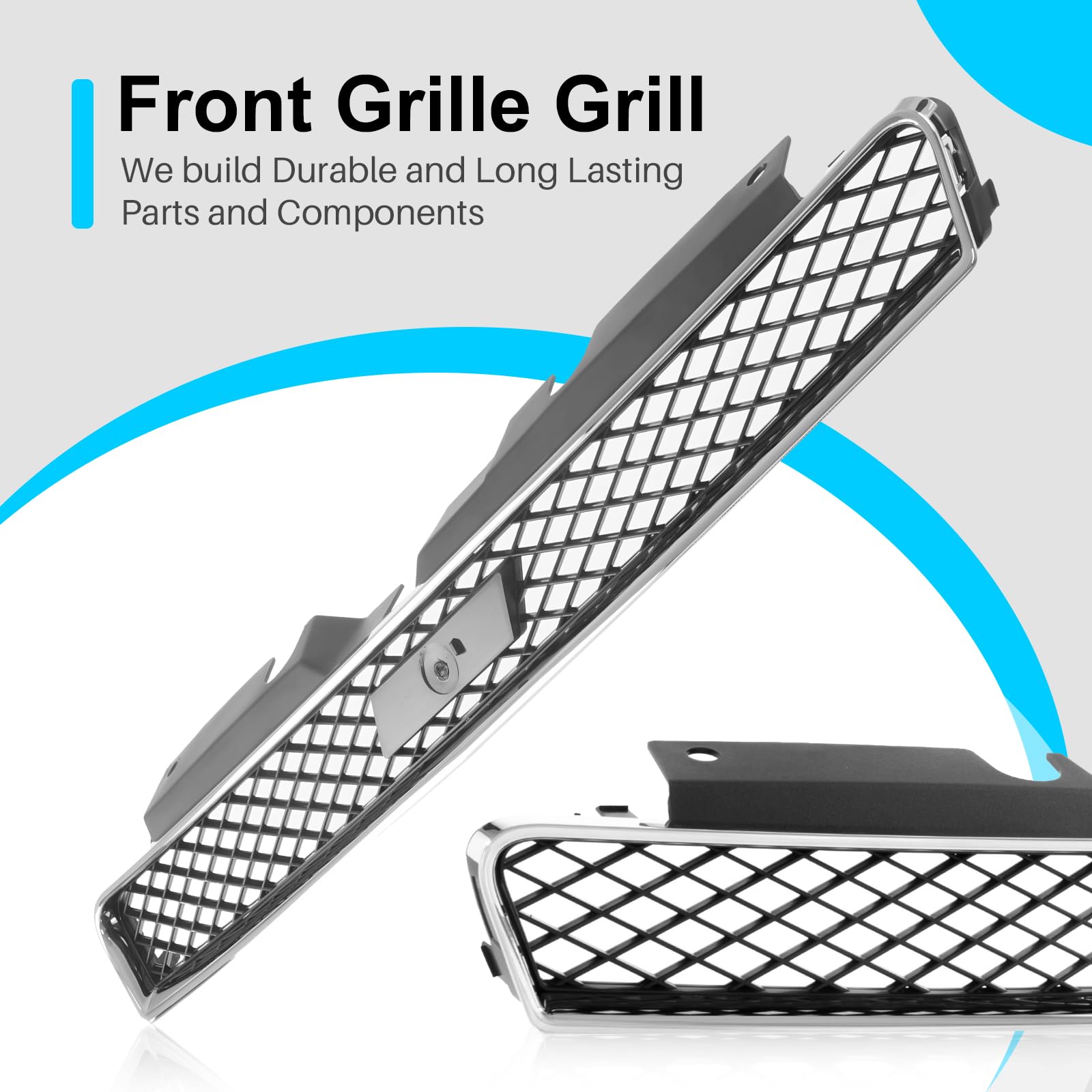 Chrome Front Grille Upper Frame with Black Insert for Chevrolet Impala 2012-2016 & Impala SS 2006-2009 - GM1200551 10333710 - Perfect for Car Customization & Replacement Parts