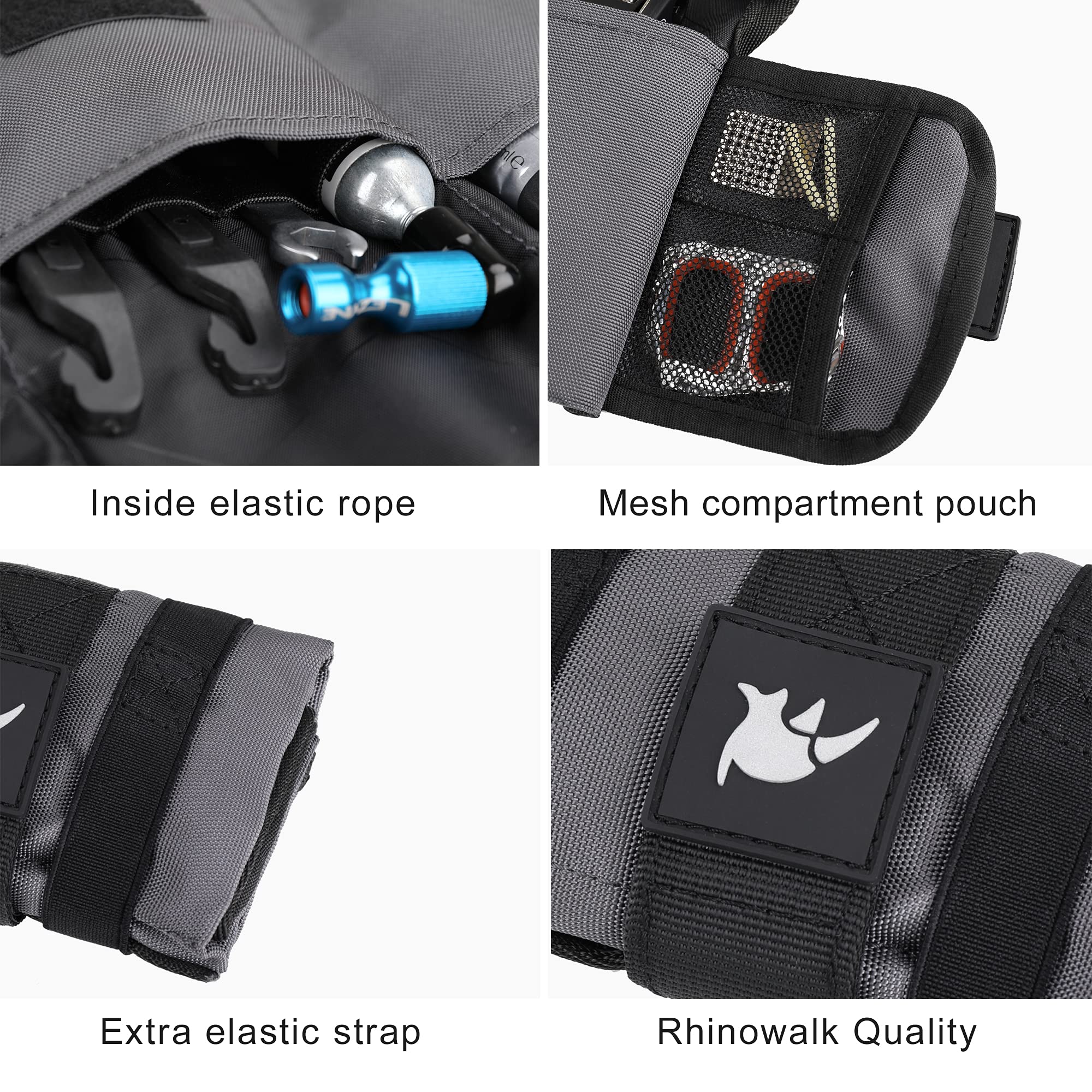 Rhinowalk Bike Saddle Bag - Waterproof Bicycle Roll Tool Pouch for Repair Essentials | Compact Storage for Mountain, Road & Fixed Gear Bikes | Perfect for Commuting, Cycling Trips & Emergency Repairs