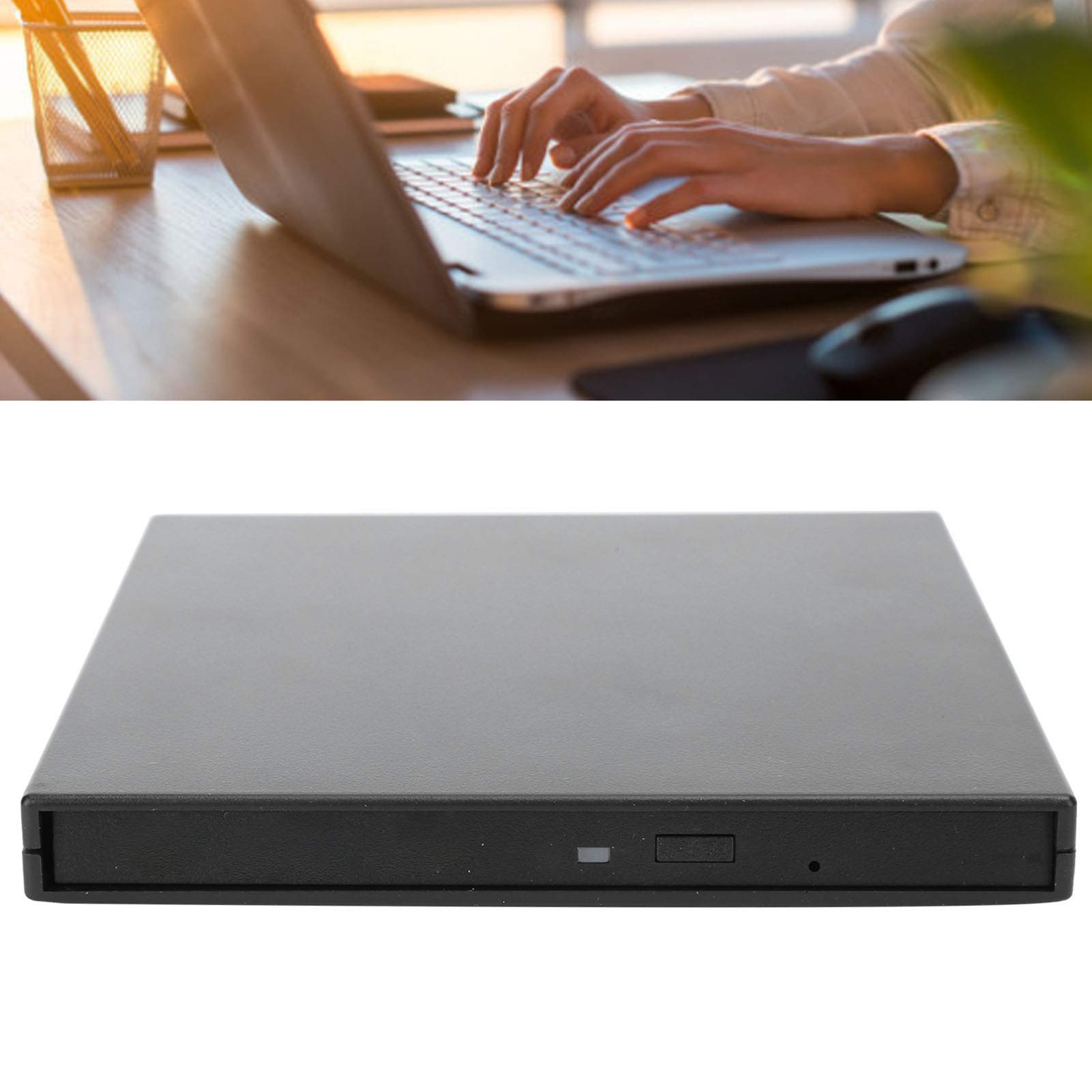 ASHATA USB 3.0 Portable External DVD Drive - CD/DVD ROM Burner for Laptop & Desktop PC, Compatible with Windows & Mac, Ideal for Home Office & Multimedia Entertainment