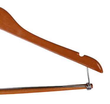Premium Cherry Finish Wooden Suit Hangers with Locking Bar - Set of 50 - Heavy Duty Clothes Hangers for Suits, Jackets & Coats - Ideal for Closet Organization, Retail Stores & Dry Cleaning Businesses