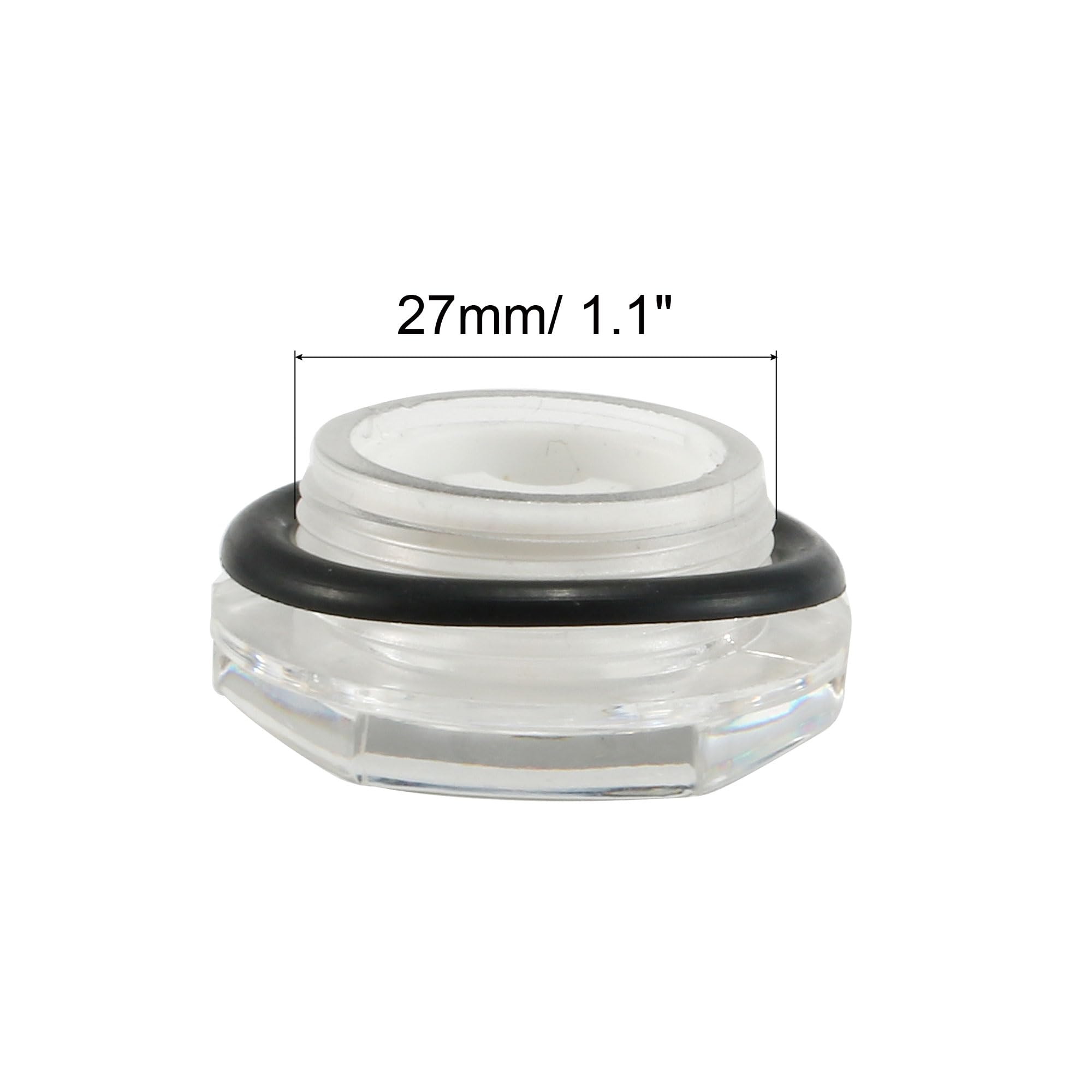 uxcell 27mm Male Threaded Plastic Oil Liquid Level Gauge Sight with O-ring - Air Compressor Fitting for Hydraulic Systems, Machinery Maintenance & Industrial Equipment Monitoring
