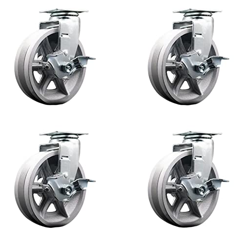 4 Swivel - Top Lock Brakes - Silver