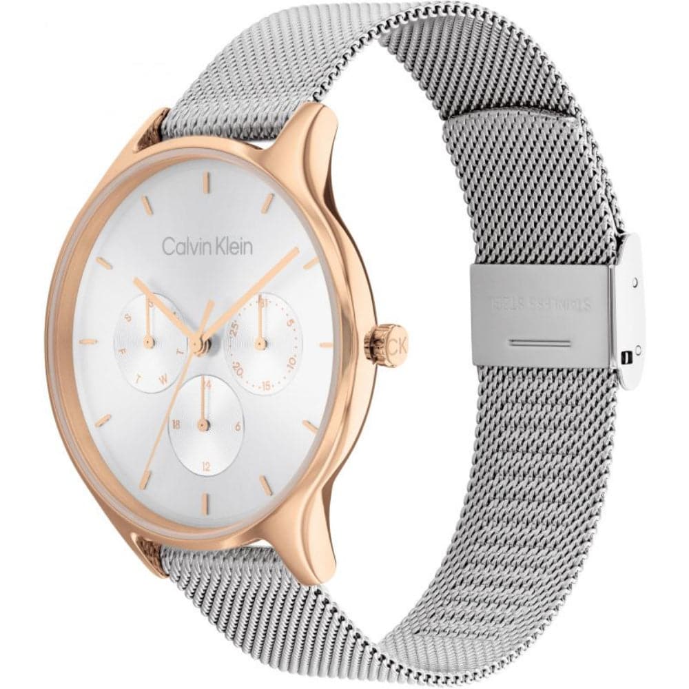 Calvin Klein Women's Chronograph Watch with Silver Milanese Strap 25200106 - Elegant Timepiece for Office, Party & Everyday Wear