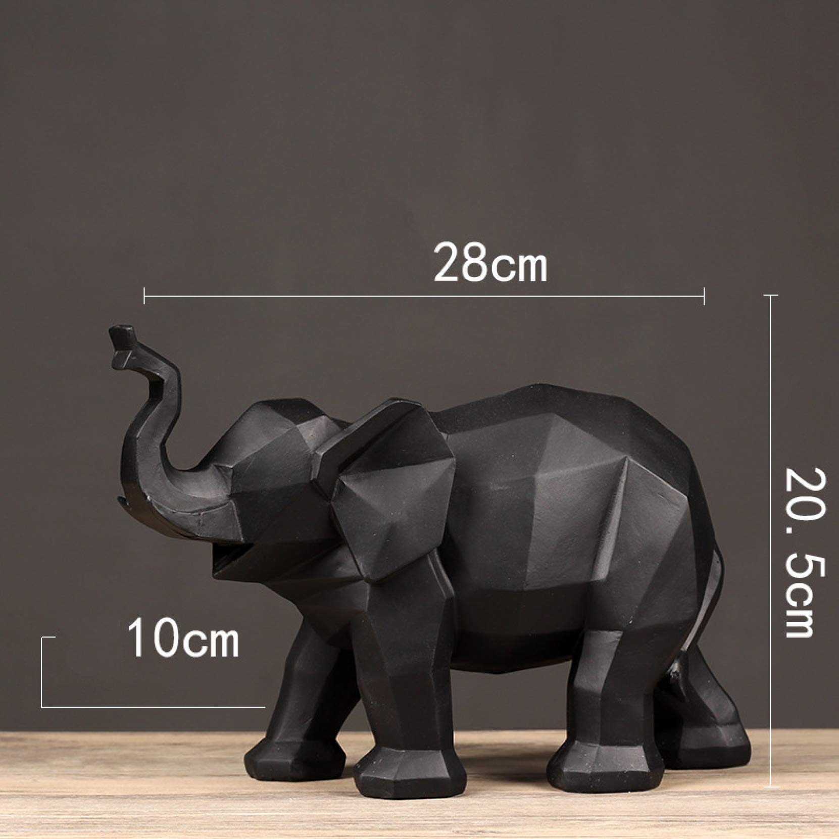 Nordic Abstract Geometric Elephant Statue - Resin Animal Figurine Decor for Bookshelf, TV Stand & Home Office - Unique Gift Idea for Elephant Lovers & Modern Interior Design