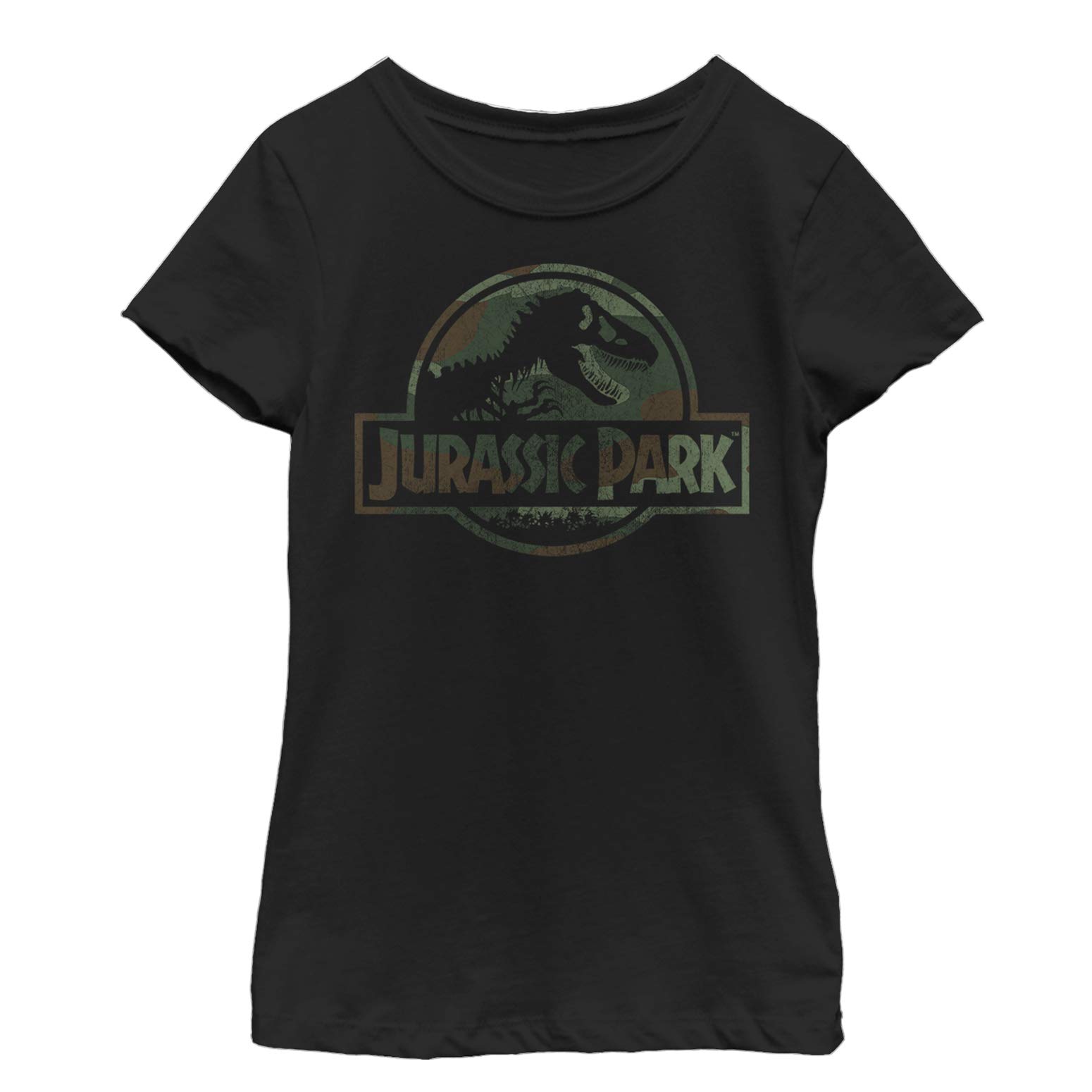 Jurassic Park Girls Camo Logo T-Shirt - Dinosaur Themed Graphic Tee for Kids & Teens - Perfect for School, Parties & Dinosaur Lovers