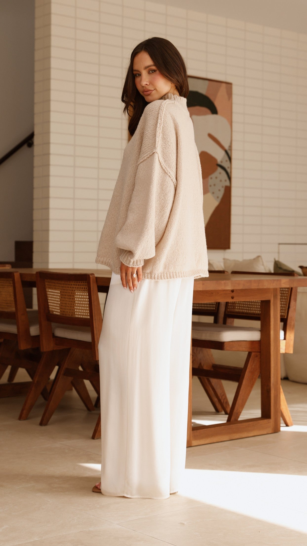 Brylee Pants for Women - Soft Cream-Colored Casual Trousers | Comfortable Everyday Wear for Office & Lounge