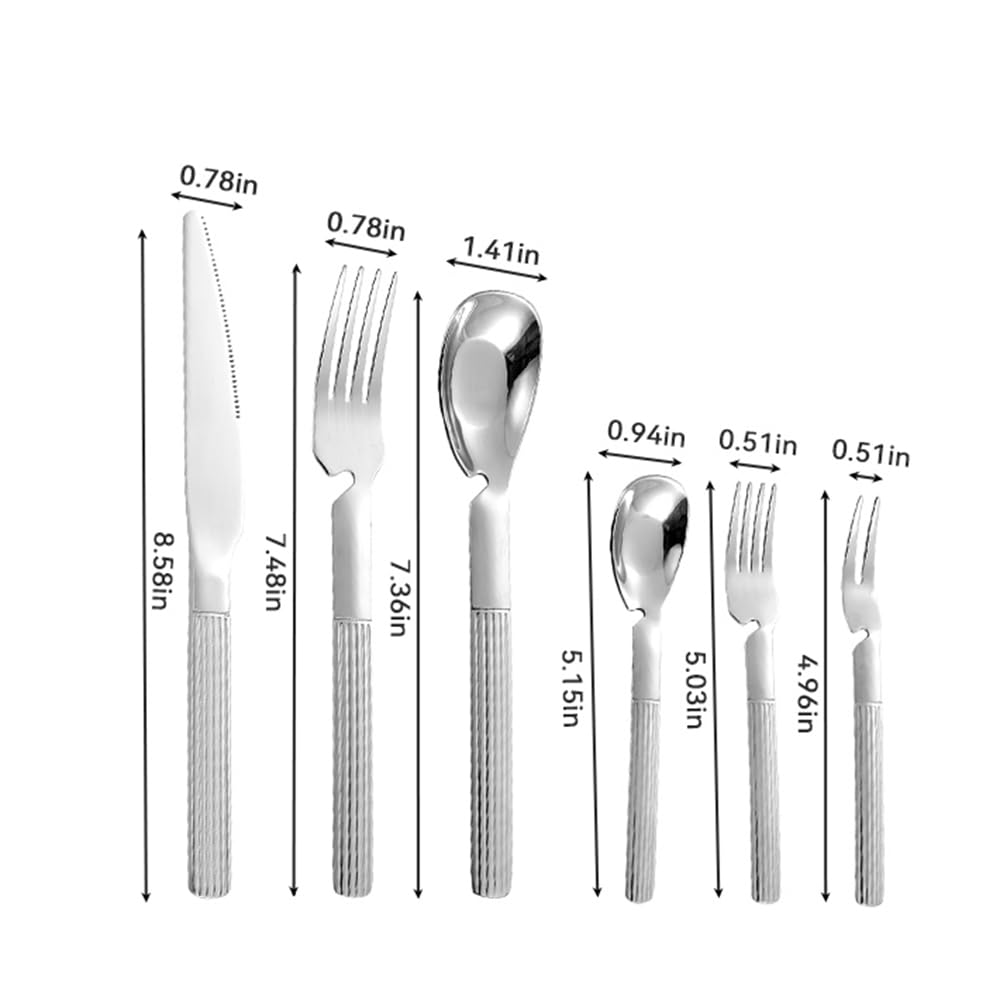 Premium 24-Piece Stainless Steel Flatware Set for 4 - Mirror Polished Silverware Set with Anti-Rust Finish - Elegant Cutlery for Home, Kitchen, Hotel & Restaurant Use - Perfect for Dinner Parties, Weddings & Everyday Dining