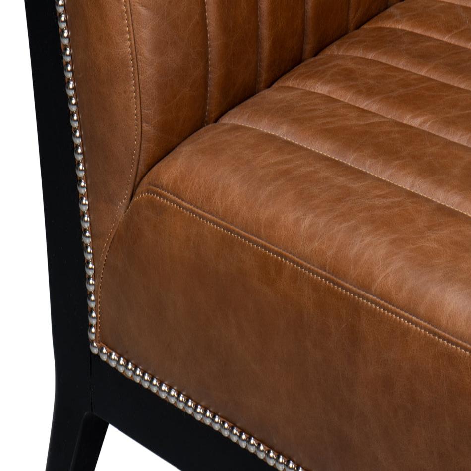 Distilled Leather Agave Slipper Chair - Comfortable Lounge Chair for Living Room, Bedroom, or Office - Perfect for Relaxing, Reading, and Entertaining