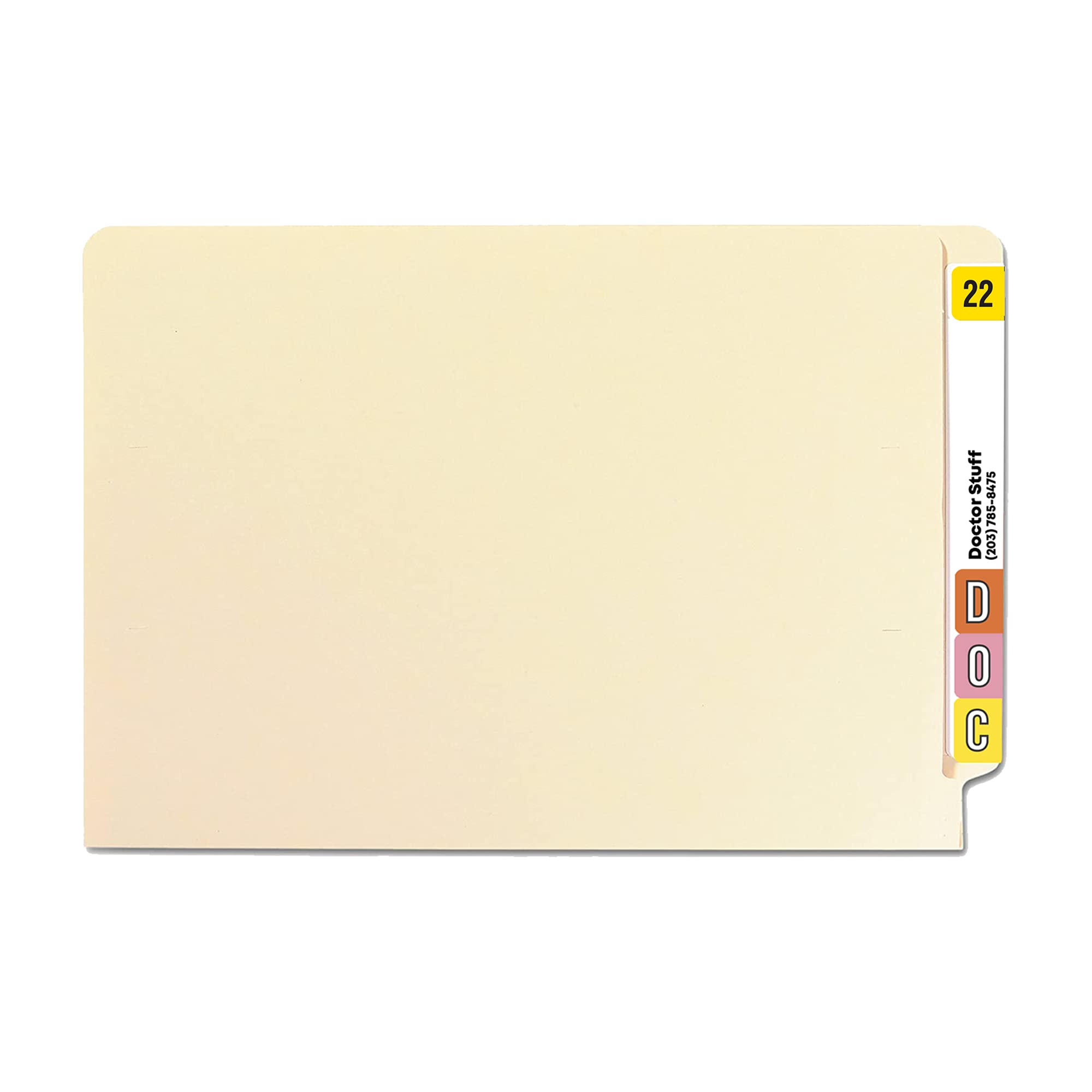 2022 Year Stickers - Reynolds & Reynolds Compatible, Yellow/Black End Tab File Folder Labels, 500/Roll (3/4