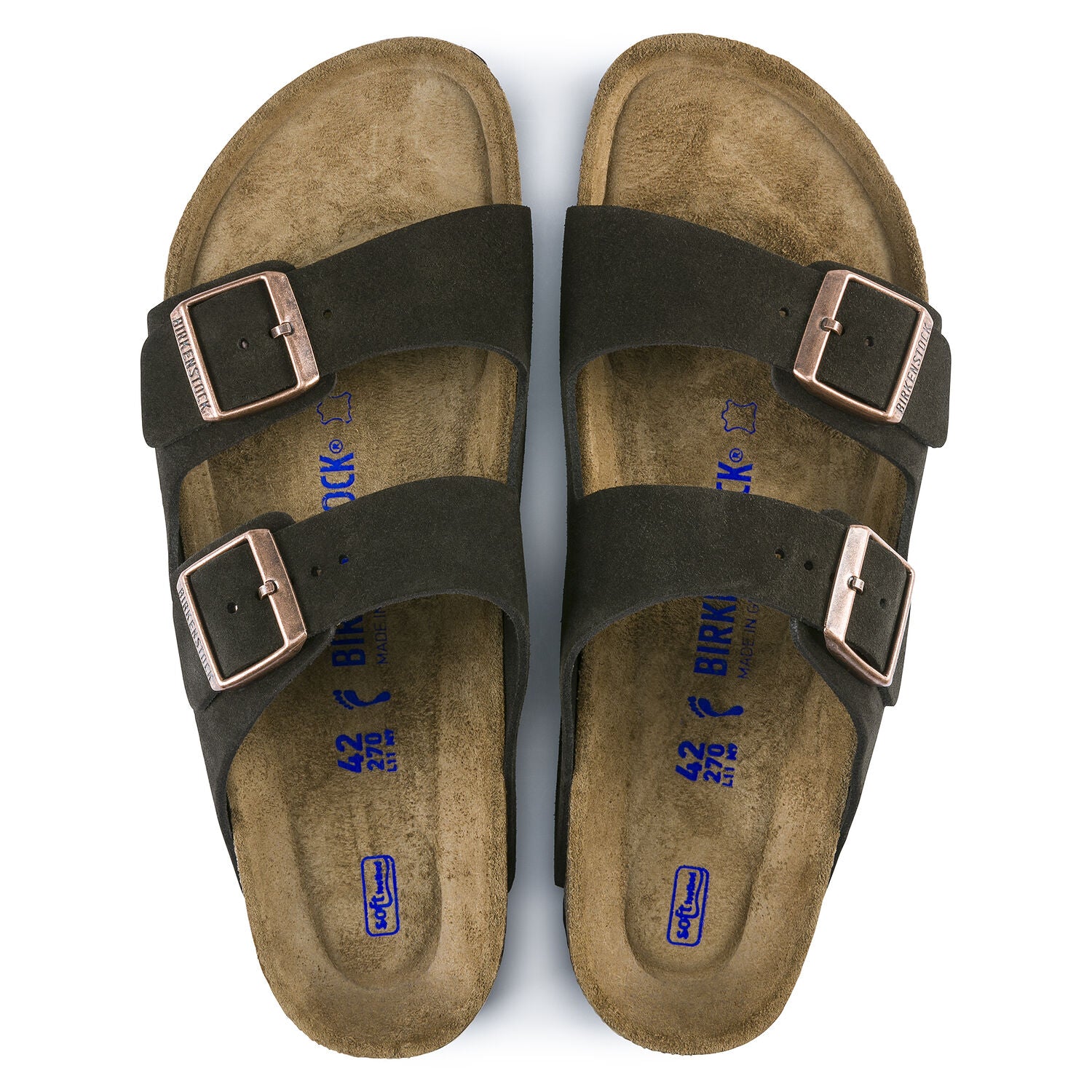 Birkenstock Arizona Suede Leather Soft Footbed Sandals for Women & Men - Comfortable Mocha Brown Casual Walking Shoes for Beach, Travel & Everyday Wear