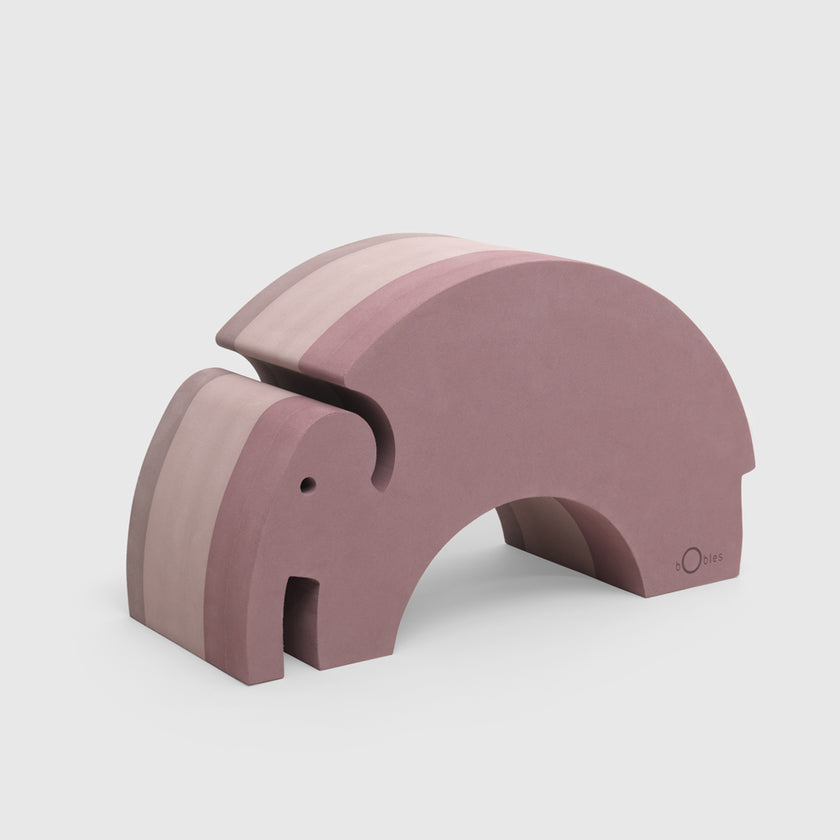 bObles Elephant L 24 Classic Vintage Rose - Soft Play Toy for Kids | Eco-Friendly Children's Room Decor | Perfect for Nursery, Playroom & Toddler Gift
