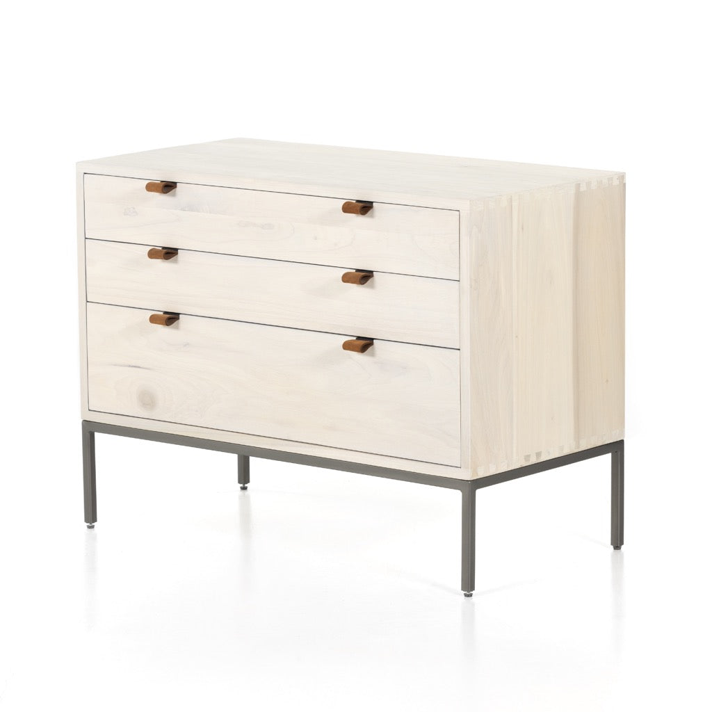 Stylish Trey Large Nightstand in Dove Poplar - Perfect for Bedroom, Living Room, or Guest Room - Modern Wooden Side Table with Storage Space
