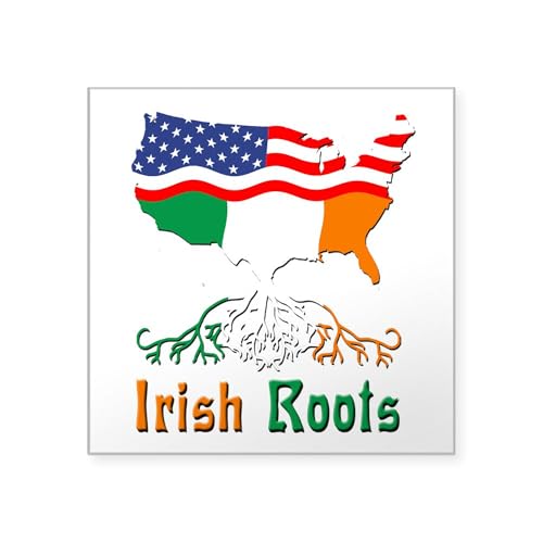 Clear - American Irish Roots Square Sticker 3 X 3&qu