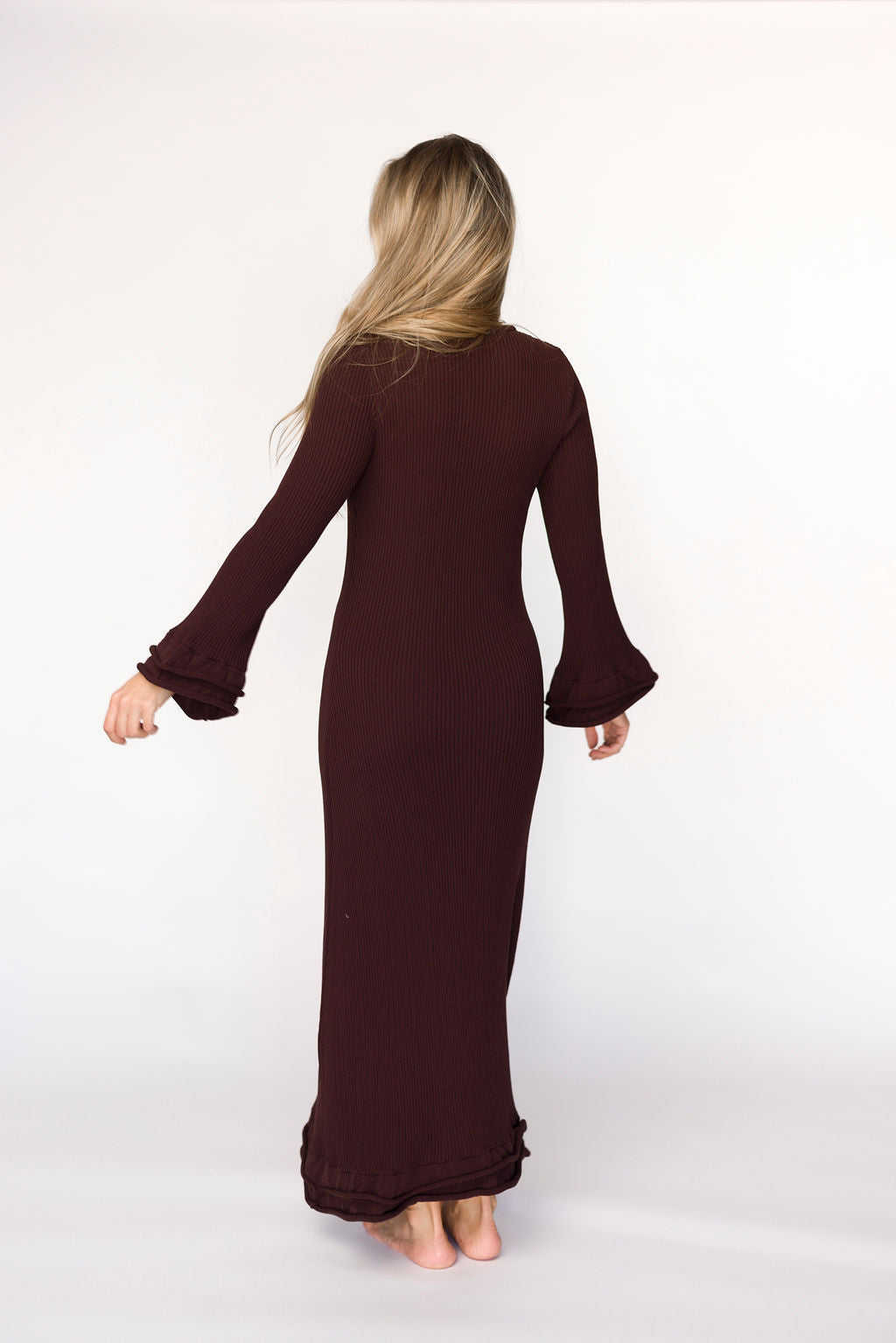 Arlet Maternity Dress in Brown - Bump Friendly & Comfortable for Pregnancy | Perfect for Casual Outings, Baby Showers & Maternity Photos