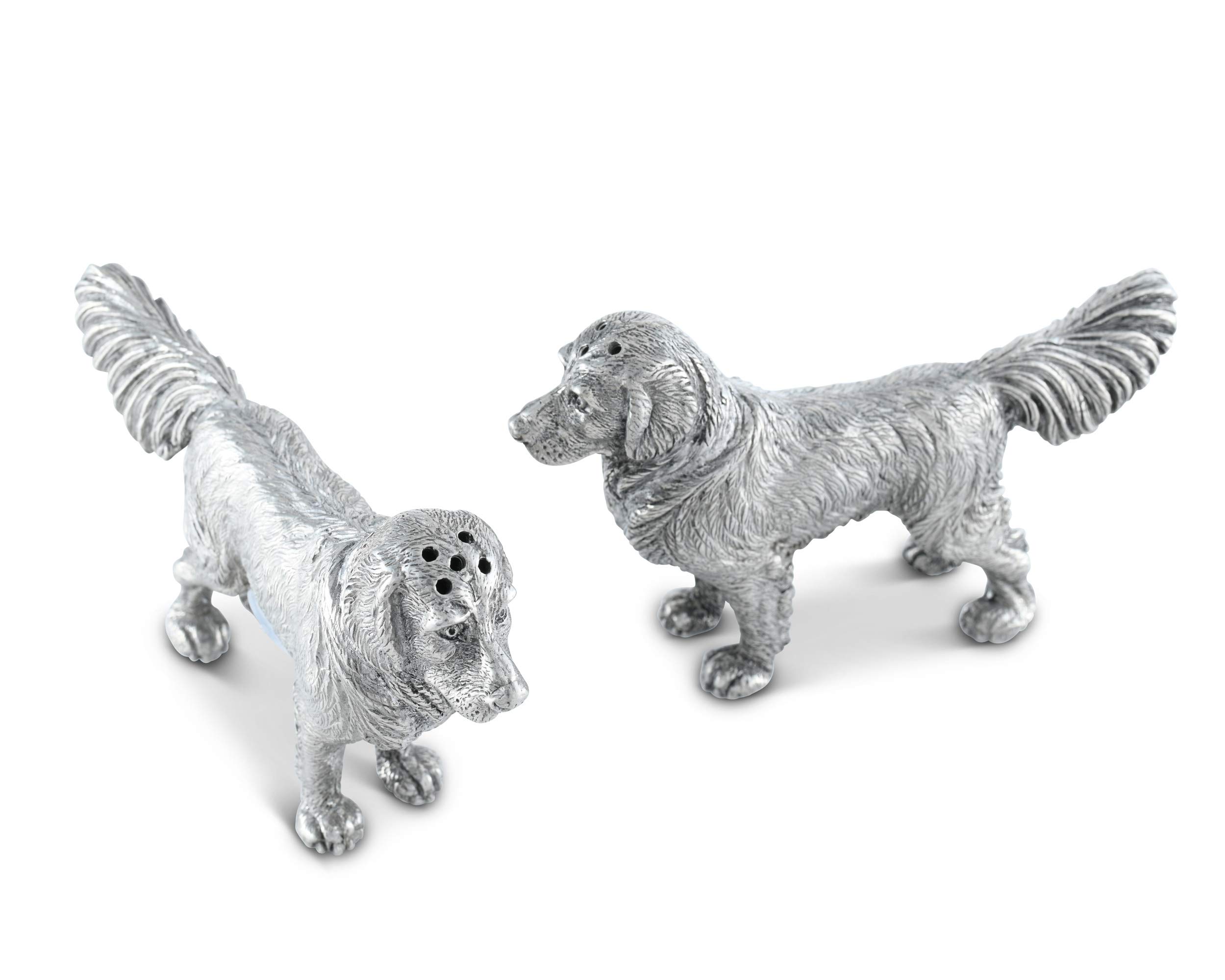 Vagabond House Pewter Retriever Dog Salt and Pepper Shakers Set - 5