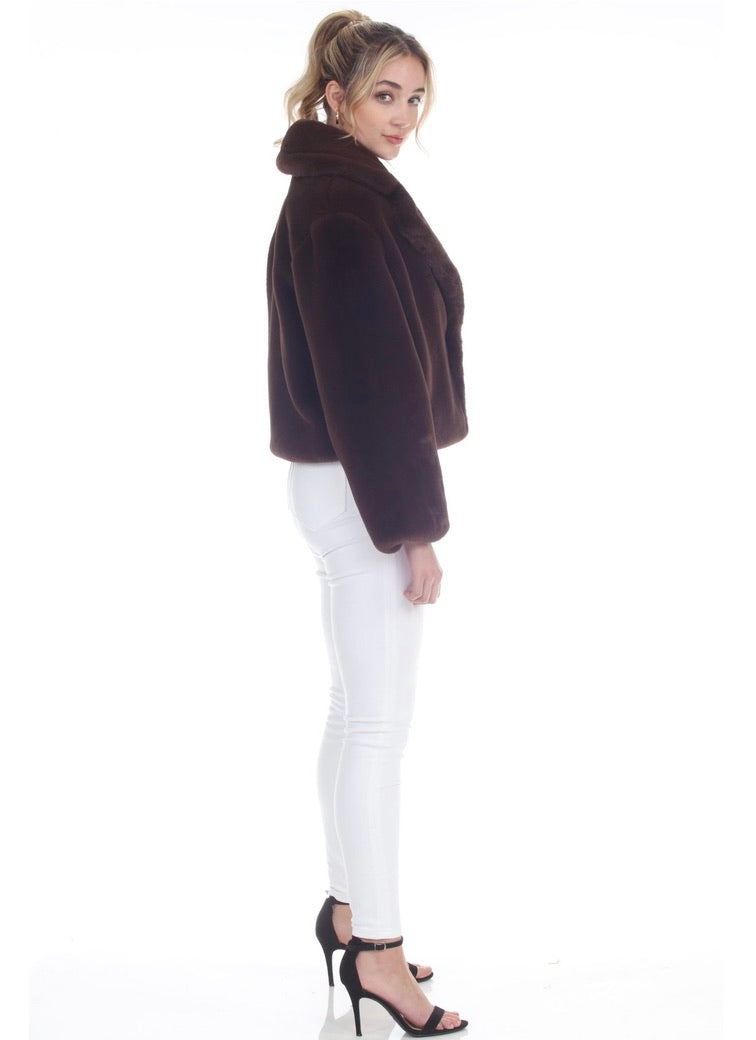 Isabella Faux Fur Jacket Women's Winter Coat - Soft Plush Long Sleeve Outerwear for Fashion, Parties & Cold Weather
