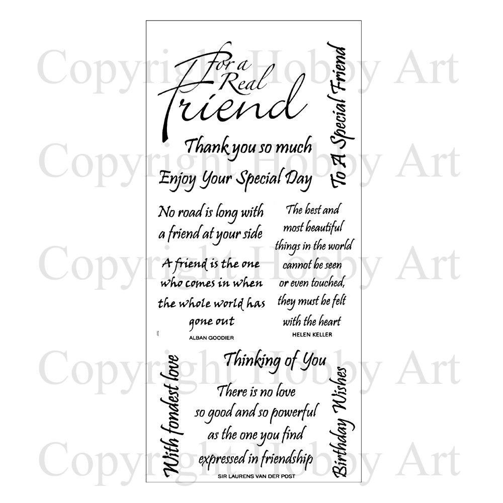 Clear Friends Phrases Sentiments Stamps CS043D - Perfect for Scrapbooking, Card Making & DIY Crafts