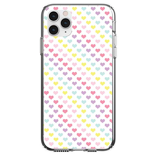 Rainbow Hearts Diagonal Pattern On Clear Case