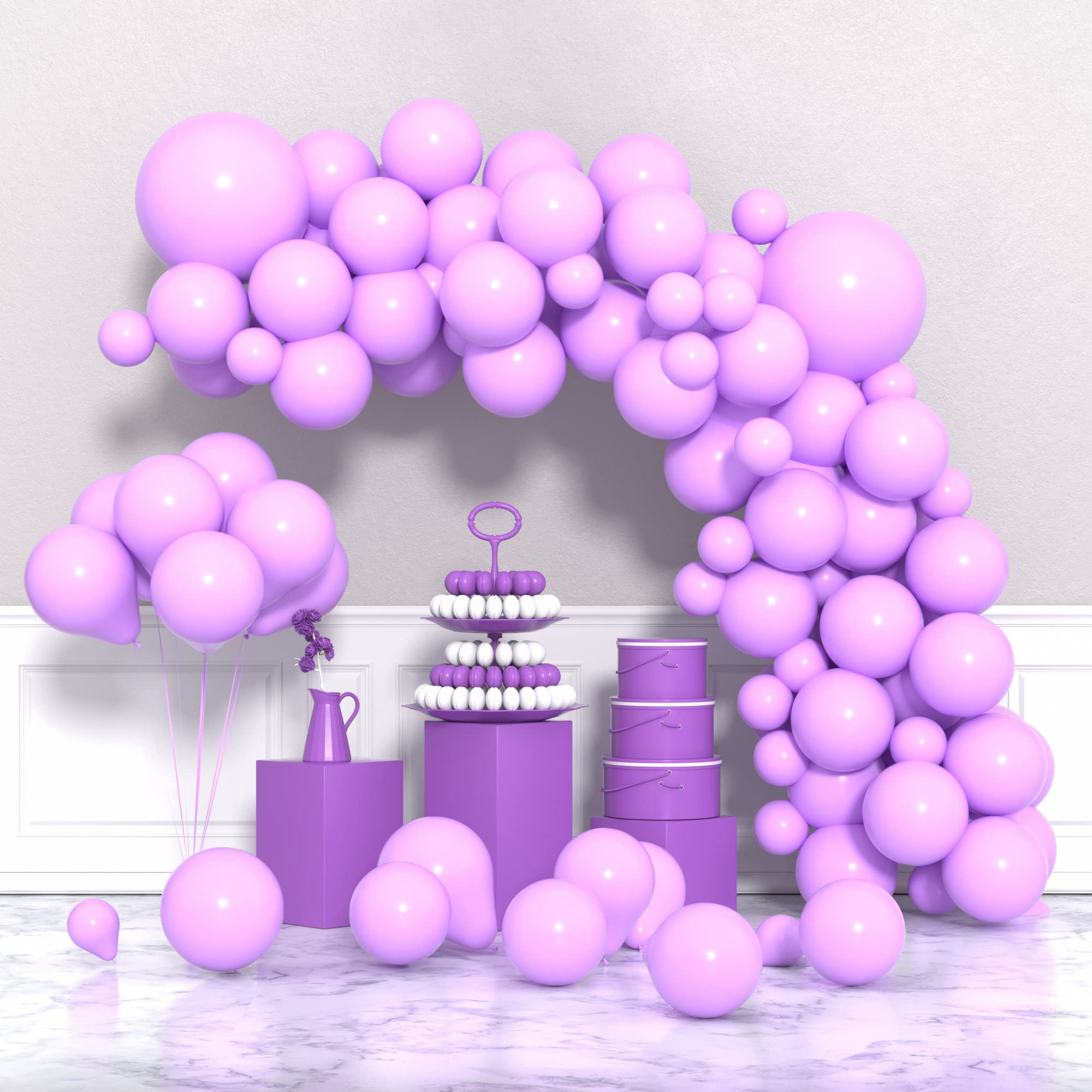Pastel Purple Balloons 77 Pack - 12