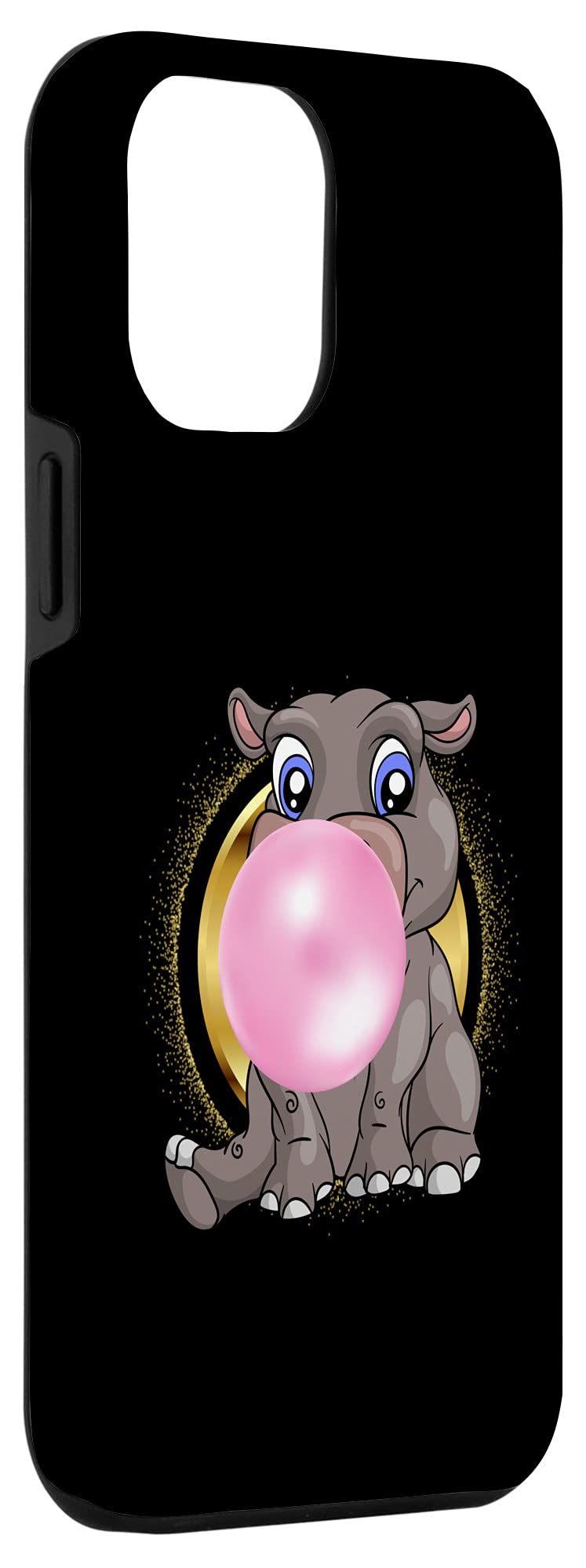 iPhone 12 Pro Max Cute Hippo Animal Pink Bubble Gum Hippopotamus Case - Durable Protective Cover for Women Girls - Perfect for Everyday Use, School, Work & Travel