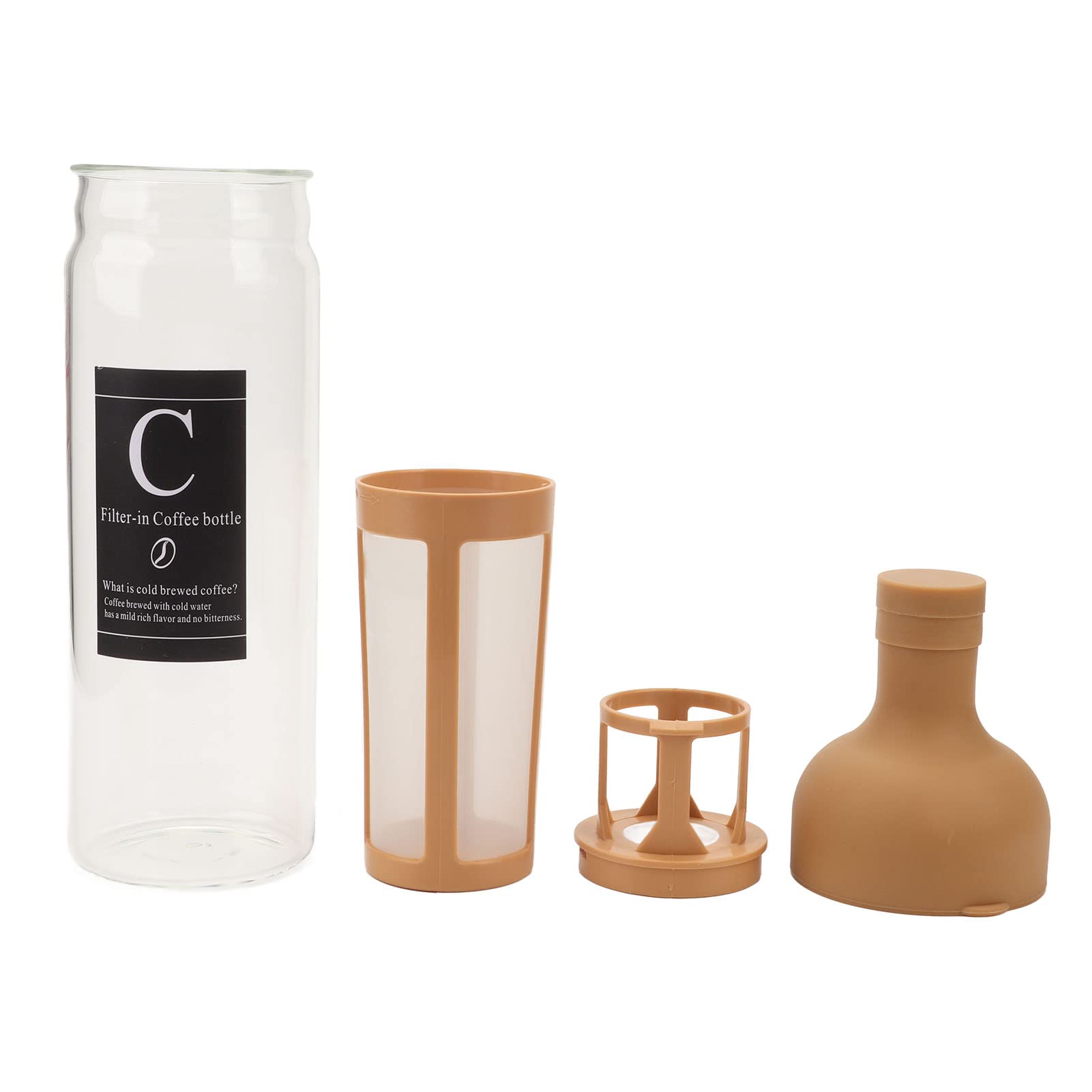 Zerodis 1000ml Cold Brew Coffee Maker - Large Capacity Double Wall Insulated Heat Resistant Glass Mason Jar with Stainless Steel Filter - Perfect for Iced Coffee, Tea & Cold Brew at Home, Office or Travel