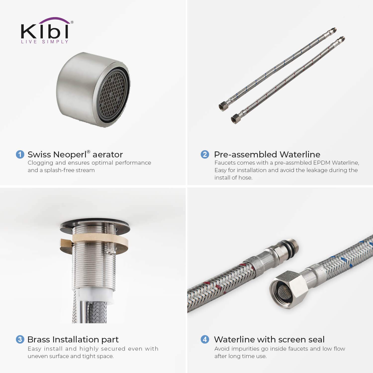 KIBI KKF2001 High Arc Single Hole Kitchen Faucet - 360° Swivel Spout Brushed Gold Finish | Rust & Corrosion Resistant | Perfect for Modern Farmhouse & RV Kitchen Sinks