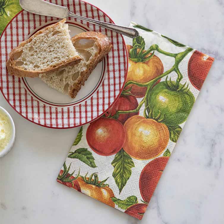 16-Pack Premium Tomato Guest Napkins - Soft, Absorbent & Elegant for Dinner Parties, Weddings & Special Events
