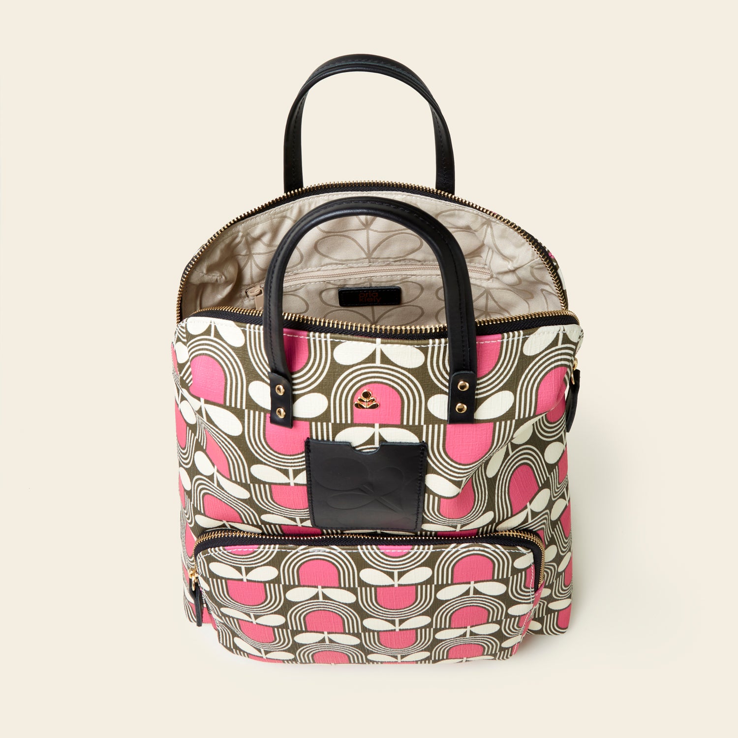 Bestie Backpack - Stylish Striped Tulip Fuchsia Design for Women & Girls | Perfect for School, Travel & Everyday Use