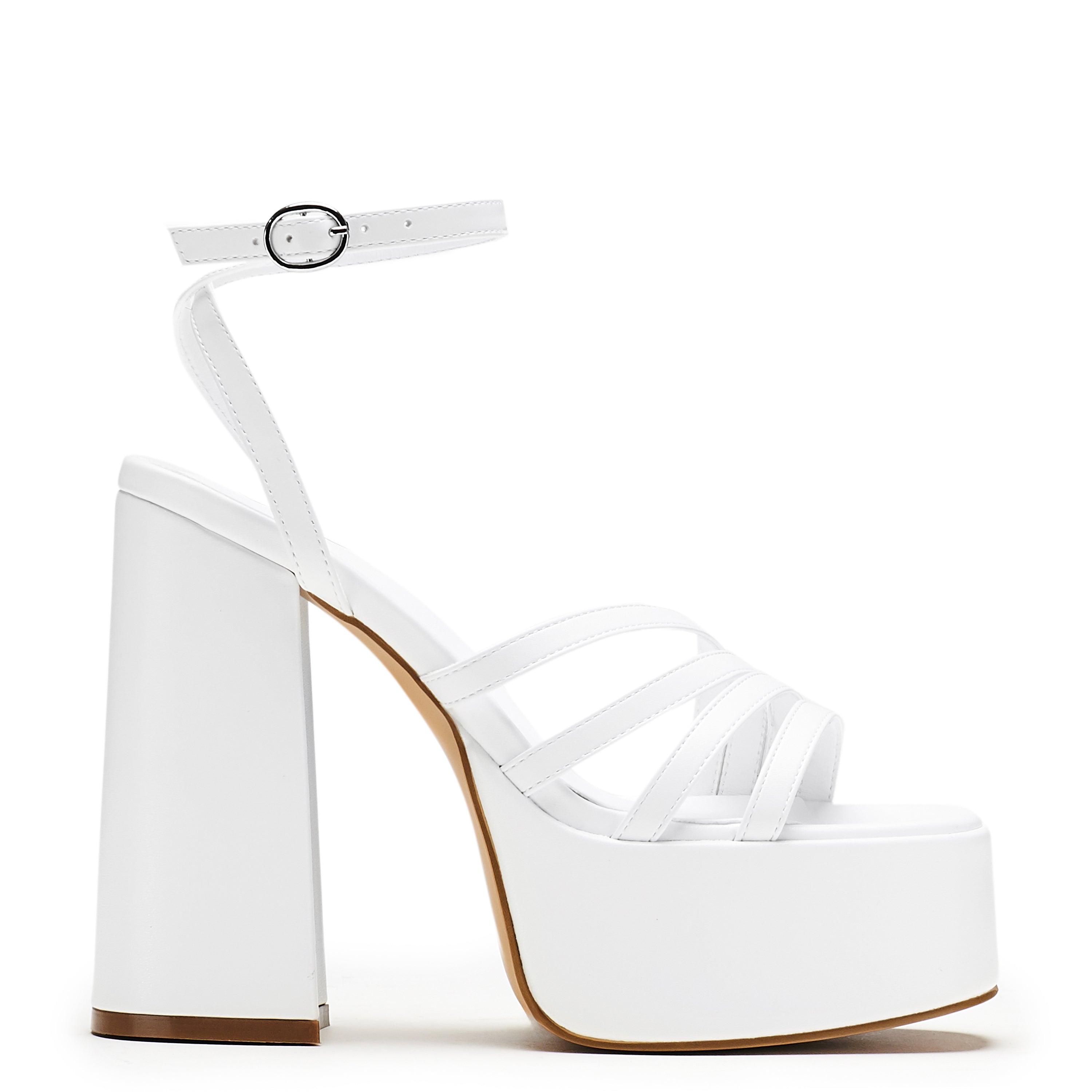 DBP52 White Platform Heels for Women - Stylish High Heel Shoes for Parties, Weddings & Night Out
