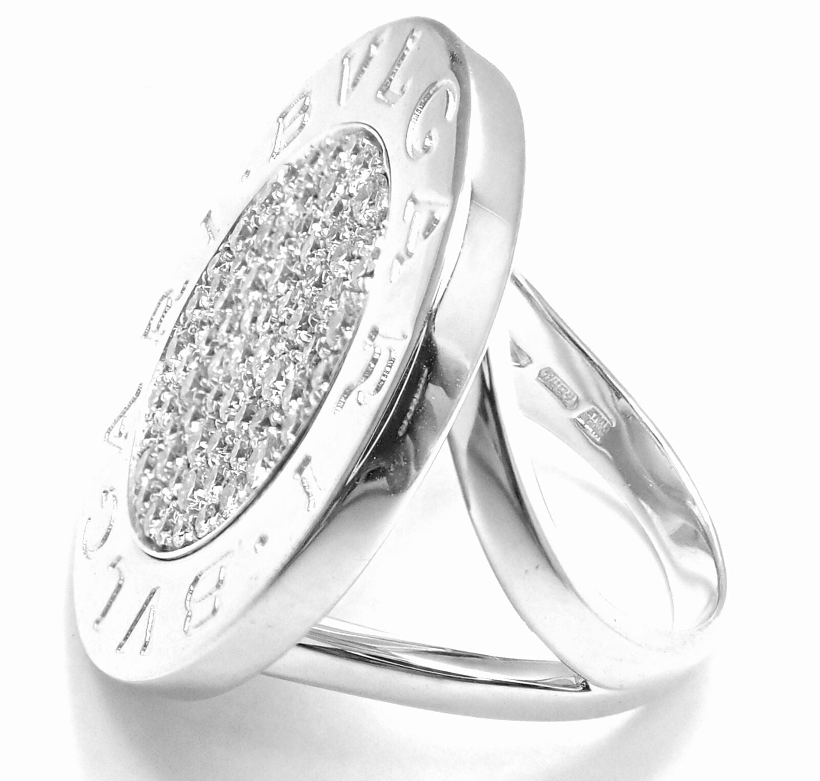 Authentic Bvlgari 18k White Gold Diamond Ring for Women - Luxury Jewelry Gift for Engagement, Wedding & Special Occasions