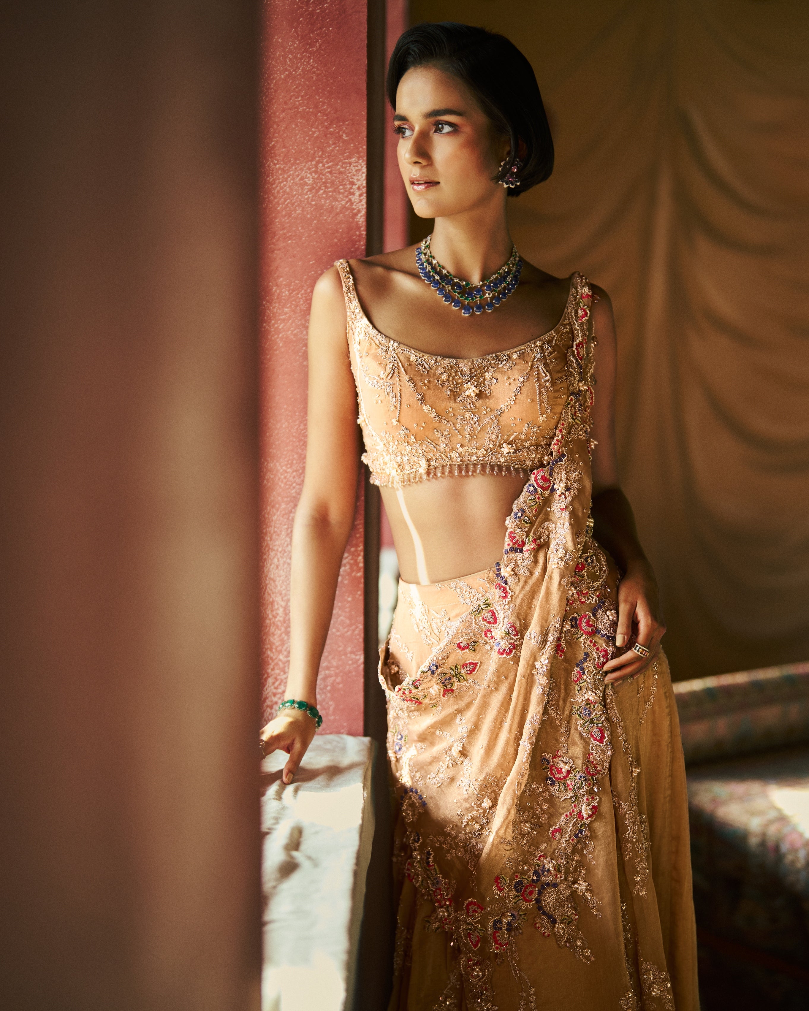 Aureva Drape Sari Set - Elegant Indian Traditional Outfit for Women | Perfect for Weddings, Festivals & Special Occasions