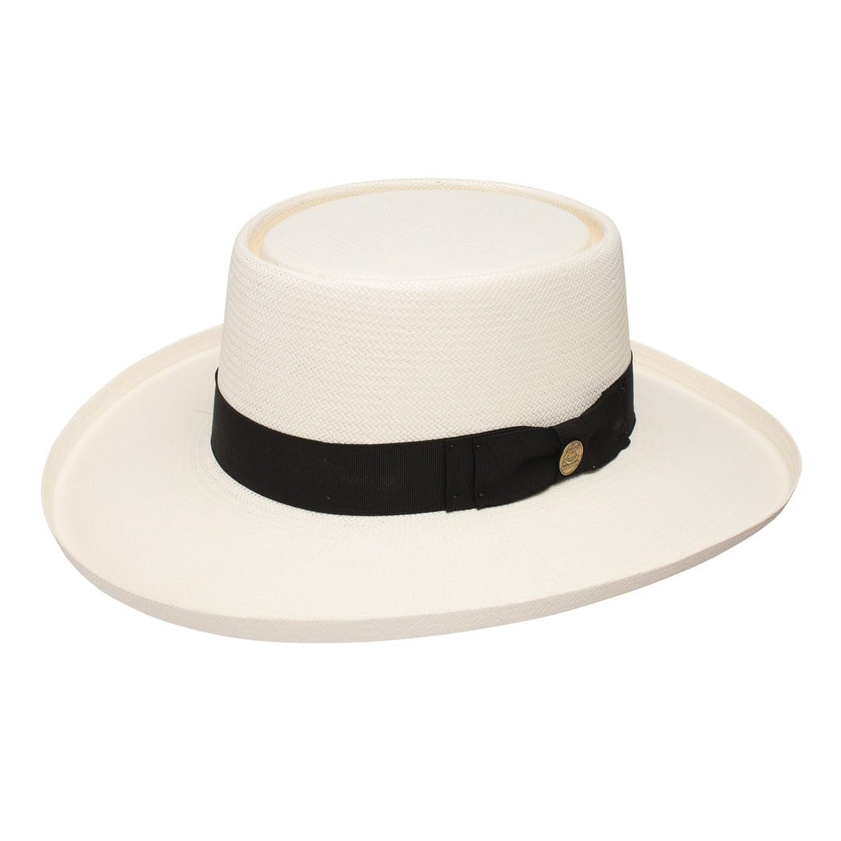 Stetson Colonel Shantung Straw Gambler Hat for Men - Classic Western Cowboy Hat with Brim - Summer Sun Protection for Outdoor, Rodeo, and Country Events