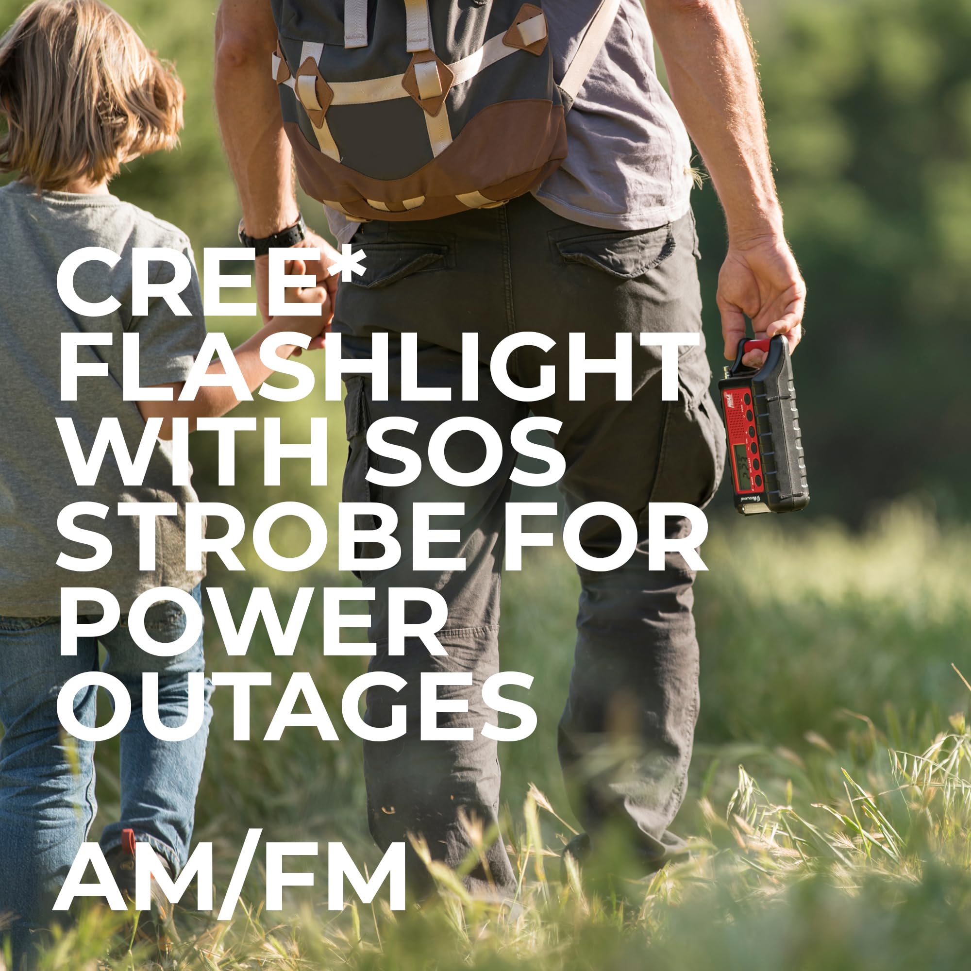 Midland ER310 Emergency Solar Hand Crank AM/FM NOAA Weather Radio - Portable Survival Radio with Cree LED Flashlight, USB Charger & Power Bank - Perfect for Camping, Hiking & Emergency Preparedness
