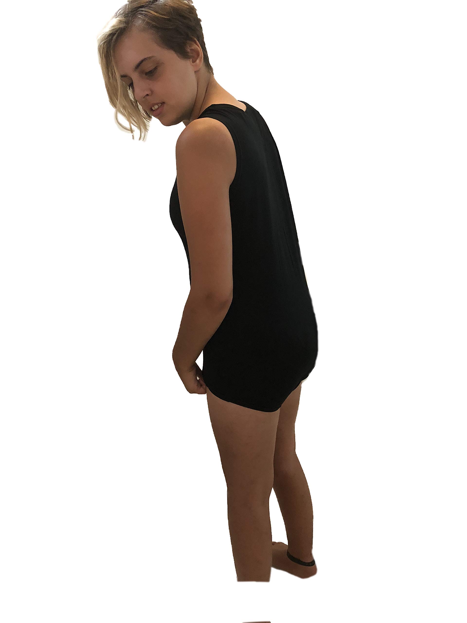 Adult & Child Incontinence Onesie - Small Size, Black - Comfortable & Absorbent for Day & Night Use - Perfect for Home, Travel & Caregiving