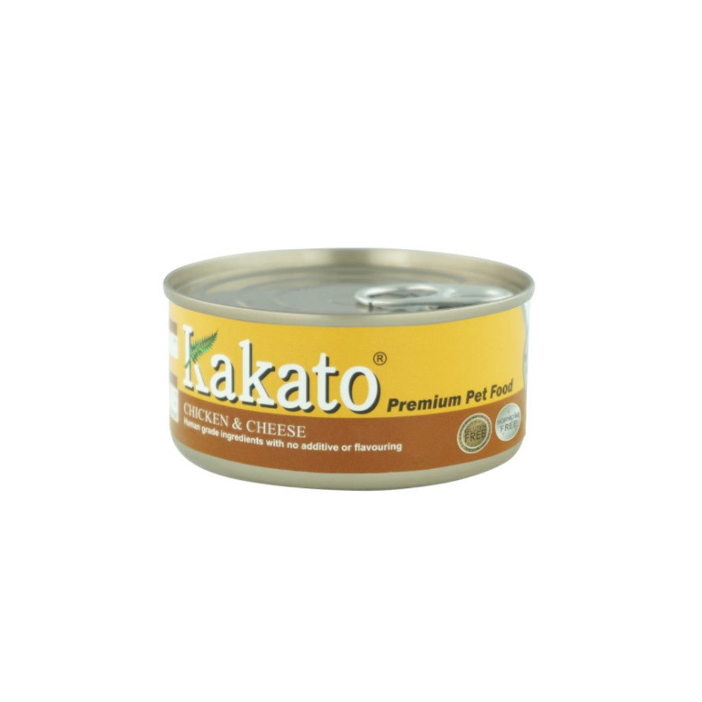 Premium Kakato Wet Can Food 170g - Chicken, Beef, Brown Rice, Tuna Fillet & Cheese Variety Pack - Healthy Natural Flavors for Cats and Dogs - Perfect for Mealtime, Training Treats & Weight Management