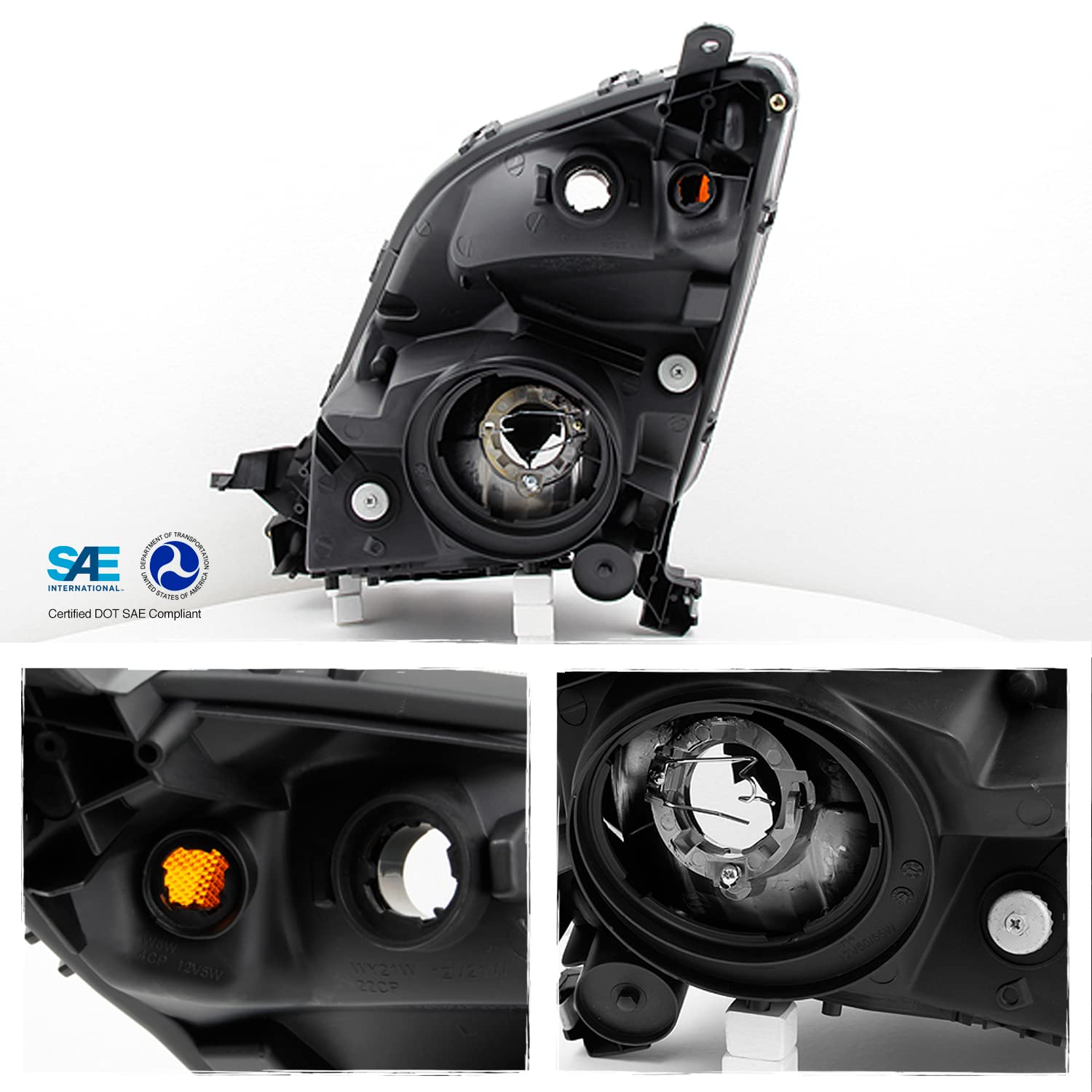 AKKON Clear Halogen Headlights Replacement Pair Set for Toyota Prius - Driver Left & Passenger Right Side - Perfect for Night Driving & Enhanced Visibility
