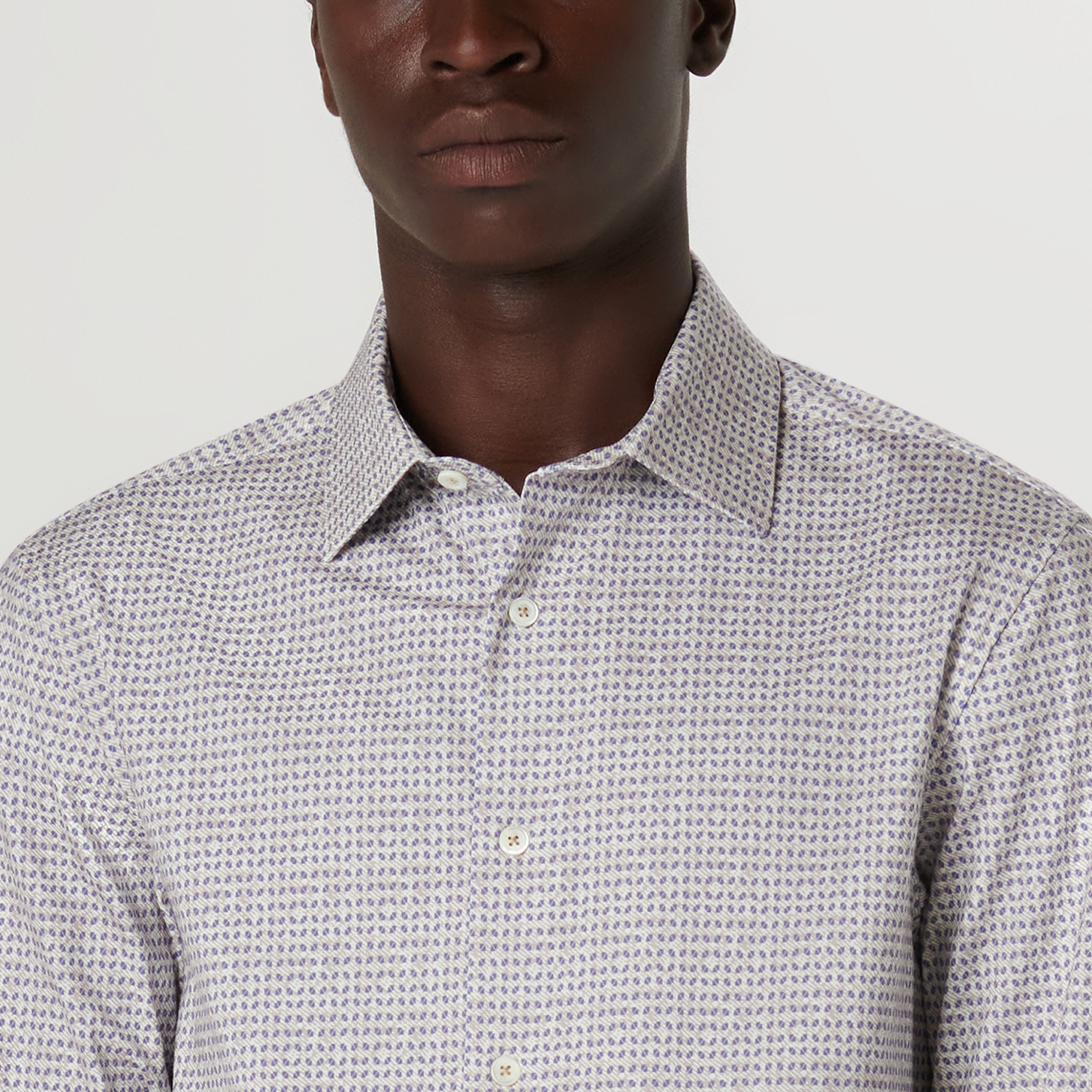 James Geometric Print Cotton Shirt for Men - Stylish Casual Button Down Shirt for Work, Office & Everyday Wear