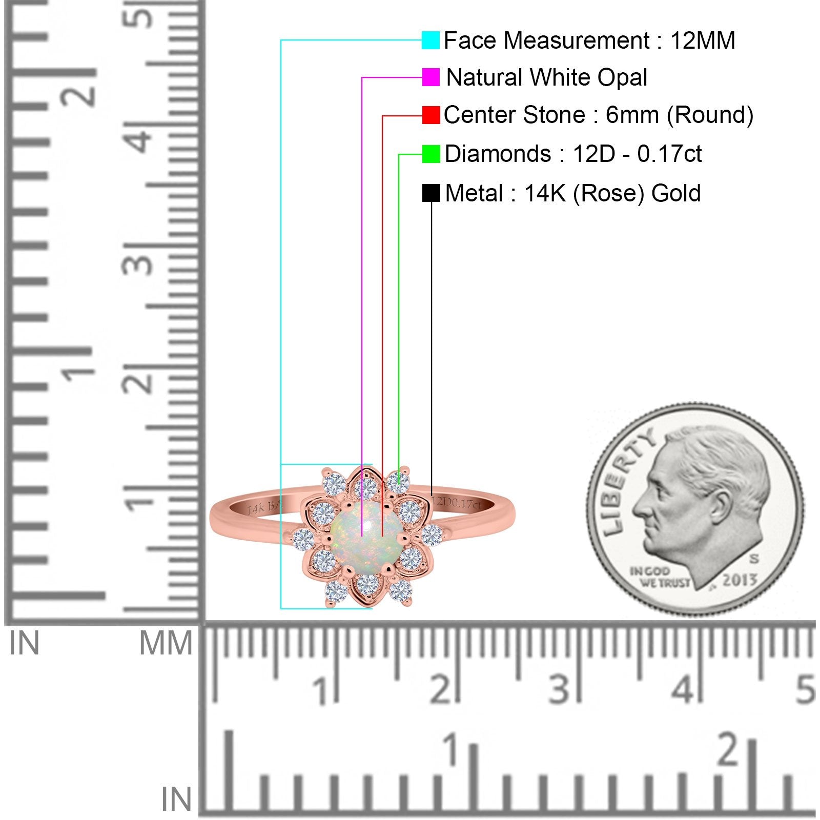 14K Gold 1.01ct Round 6mm G SI Art Deco Diamond Engagement Ring for Women - Vintage Inspired Wedding Band, Anniversary Gift, Proposal Jewelry (Perfect for Bridal Showers, Romantic Proposals & Special Occasions)