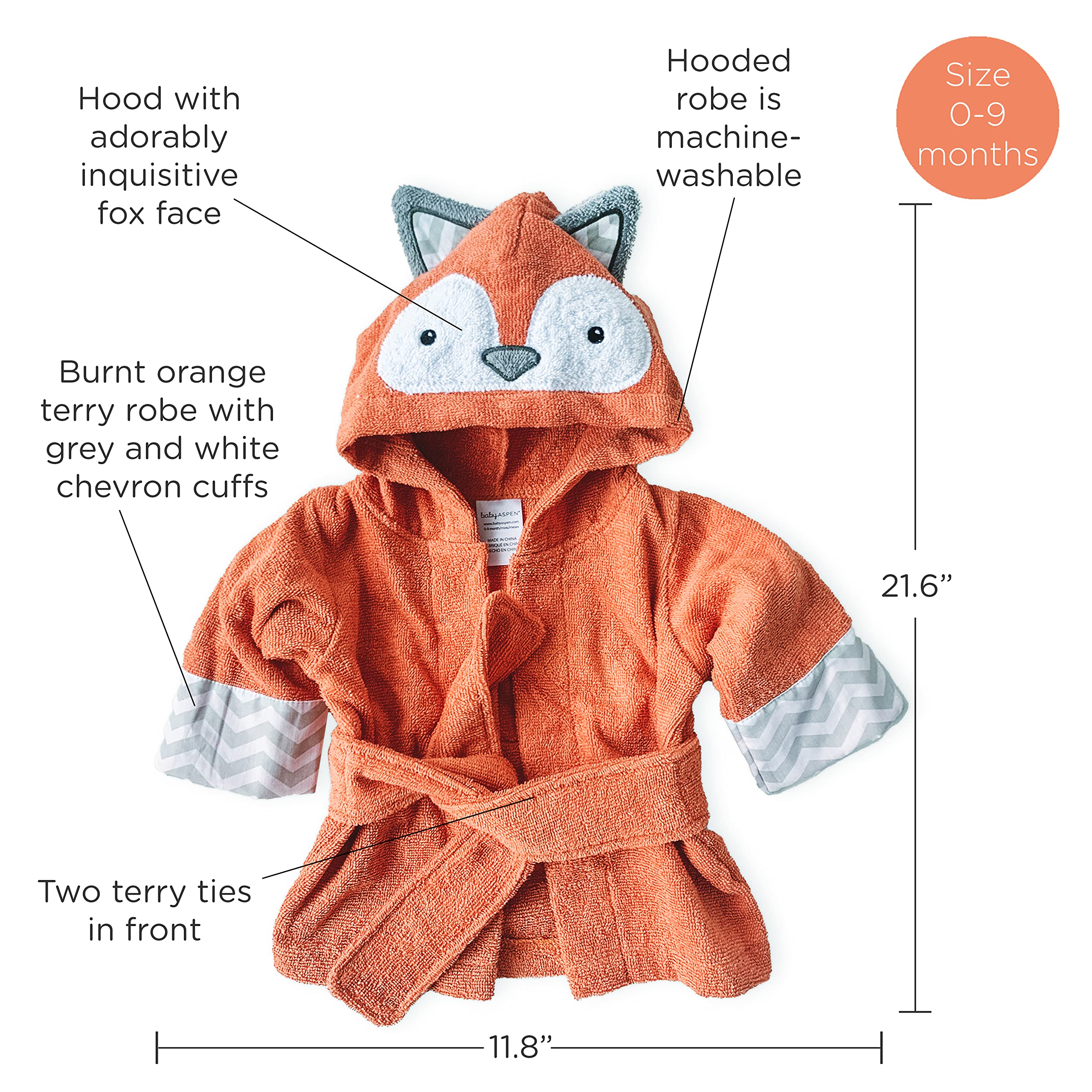 Fox Hooded Baby Bath Towel - Soft Toddler Robe for 0-9 Months | Baby Shower Gift & Bath Time Essential