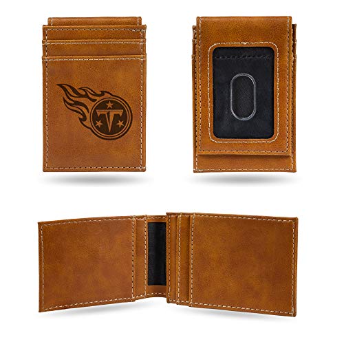 Tennessee Titans Laser Engraved Front Pocket Wallet - Slim RFID Blocking Bifold Wallet for Men - Perfect for NFL Games, Travel & Everyday Use