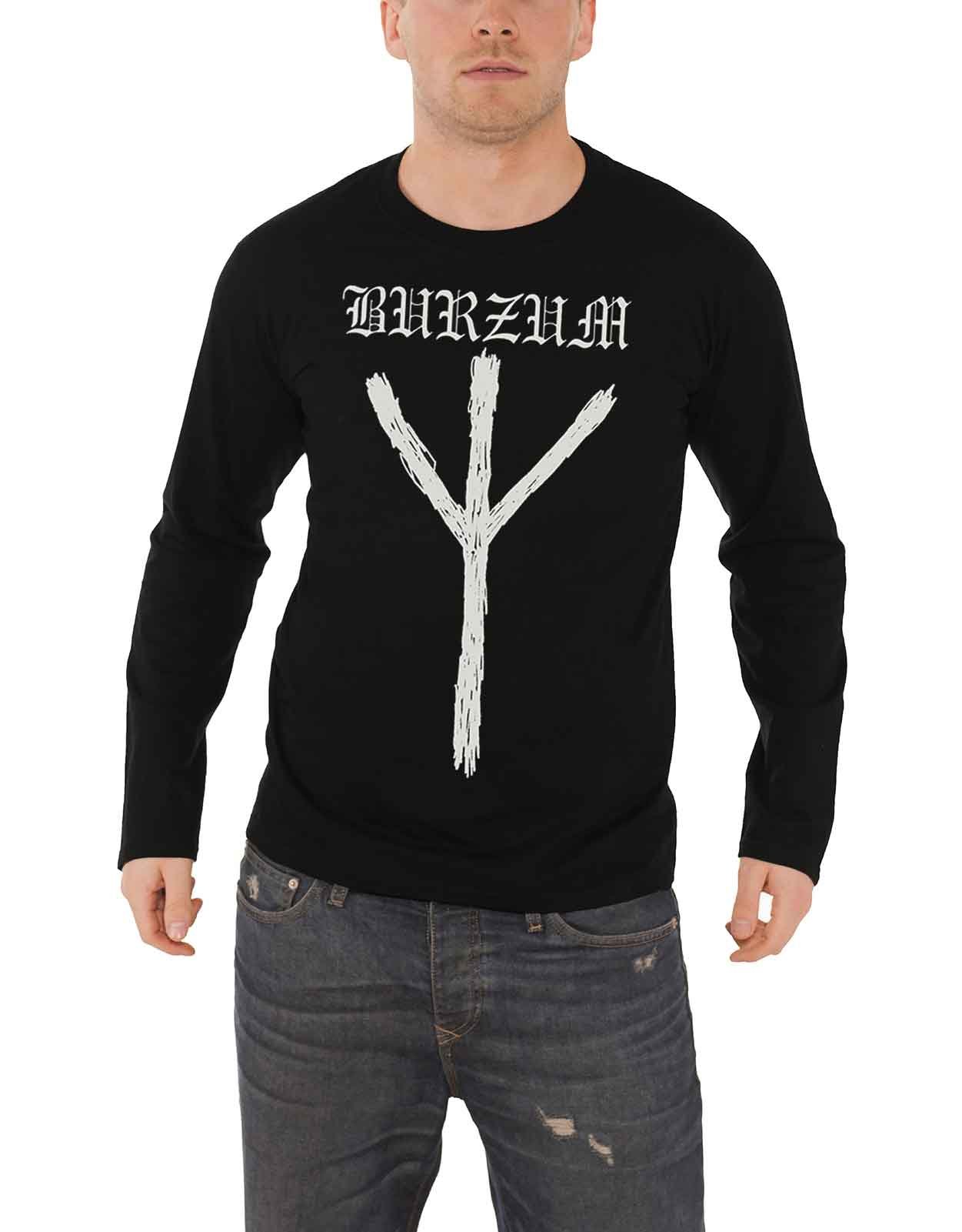 Burzum 'Rune' Black Metal Long Sleeve T-Shirt for Men - Small Size | Vintage Band Merch | Perfect for Concerts, Gifts & Metalhead Fashion