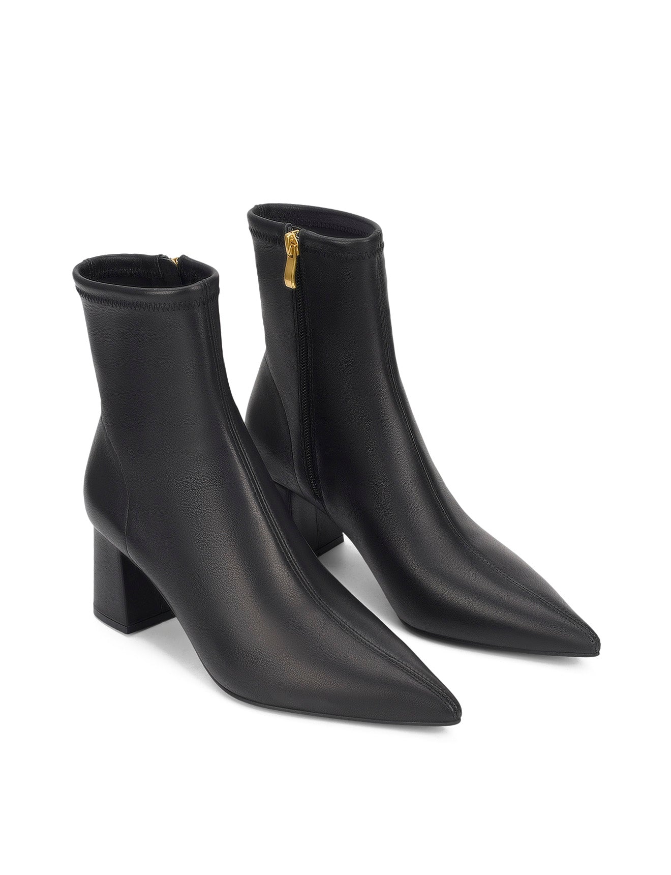 Yanet Women's Black Stretch Leather Ankle Boots - Comfortable & Stylish for Casual Wear, Office, and Night Out