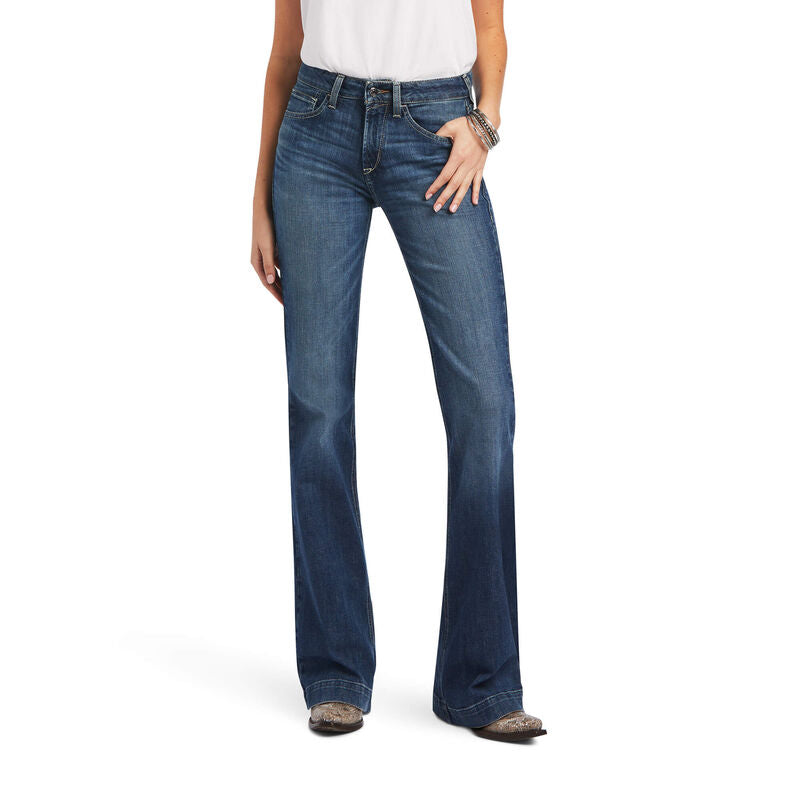 Ariat Women's Slim Jeans - Daphne Wide Leg Bootcut Denim Pants for Western Riding & Casual Wear | Comfortable Stretch Fabric for Cowgirls & Everyday Fashion