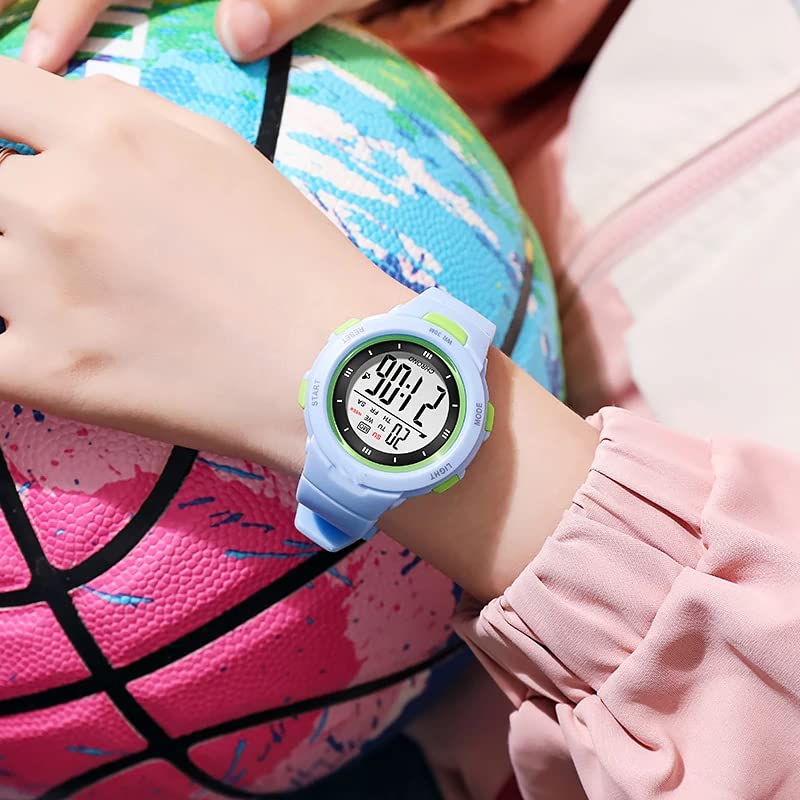 Women's LED Digital Sports Watch - 5Bar Waterproof, Alarm Clock, Silicone Strap - Perfect for Running, Gym Workouts & Outdoor Activities