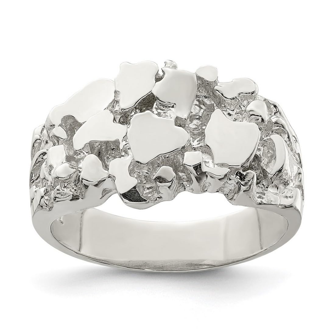 925 Sterling Silver Polished Men's Nugget Ring - Durable & Stylish Men's Jewelry for Everyday Wear, Gifts & Special Occasions